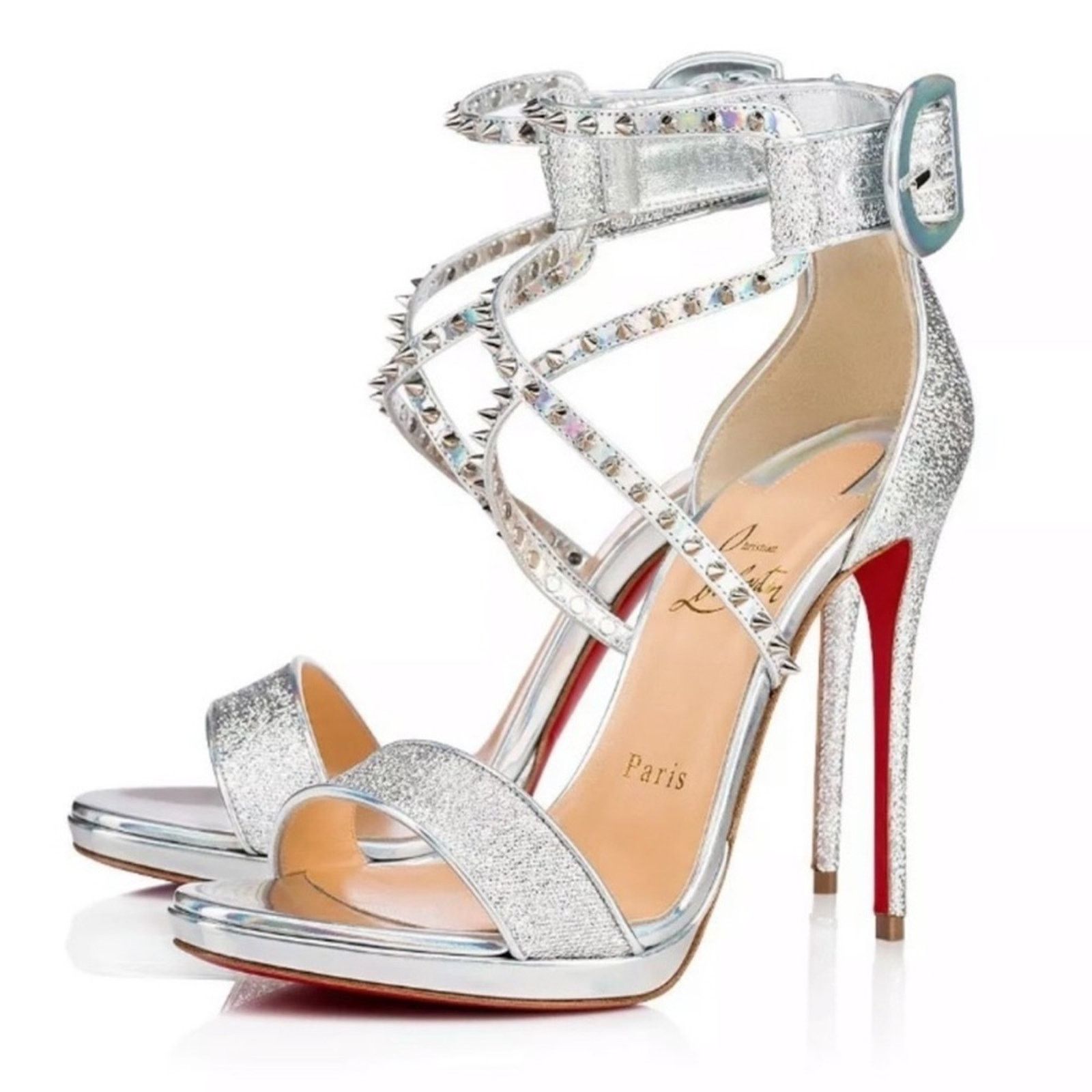 Christian Louboutin Christian Louboutin Choca Lux 120 Holographic Platform Heels Size US 5.5 / IT 35.5 - 2 Thumbnail