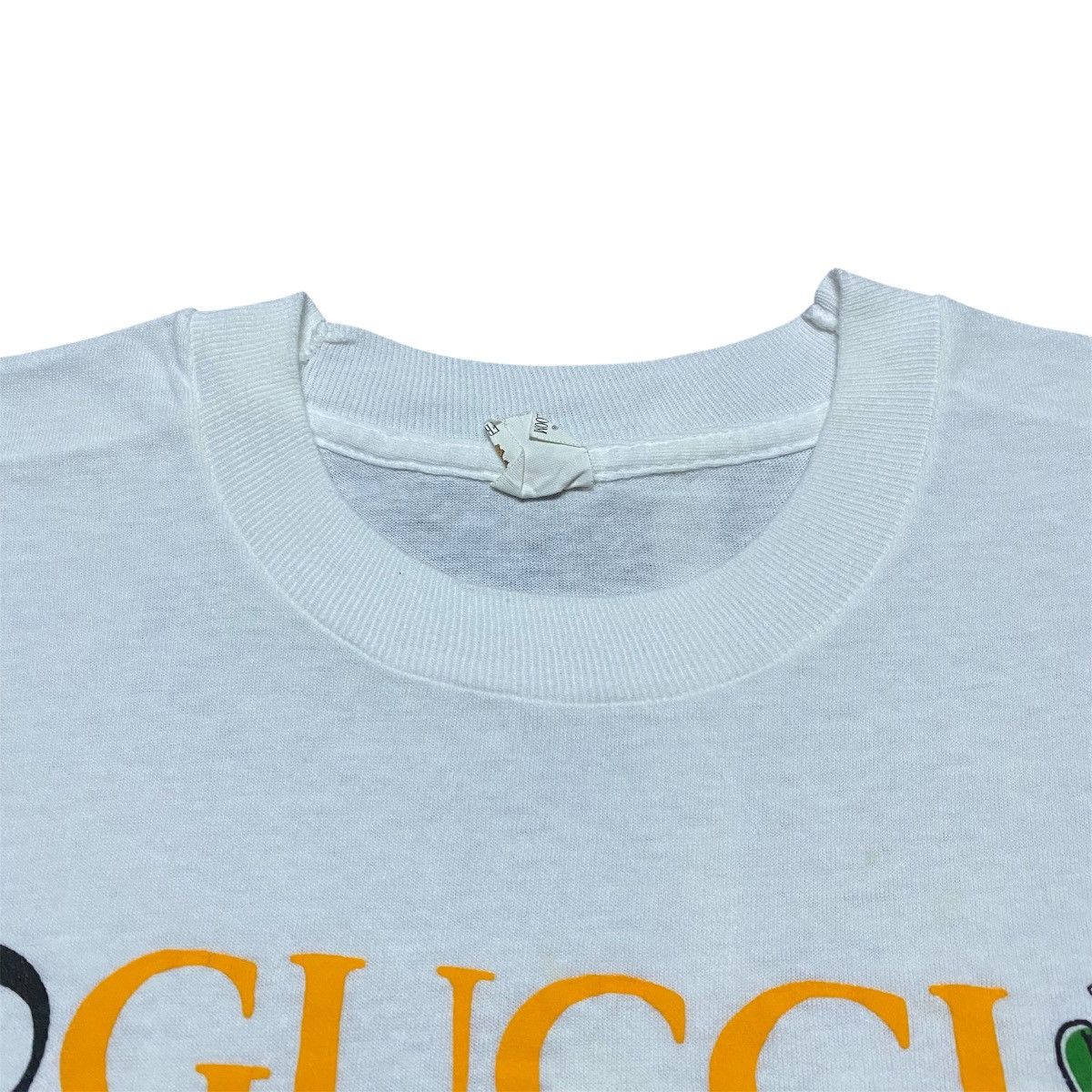 Fruit Of The Loom × Vintage Rare‼️🔥Vintage Gucci Bootleg Print Foam Big Logo T-Shirt Size US M / EU 48-50 / 2 - 4 Thumbnail