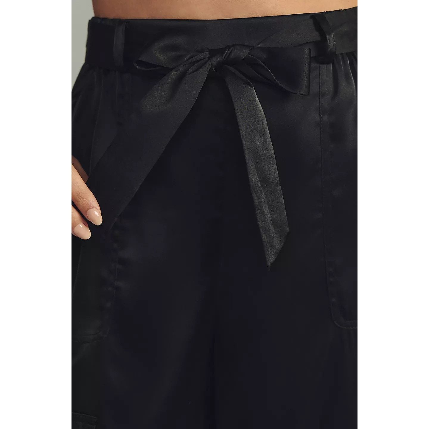 Anthropologie New Anthropologie Hutch Satin Utility Pants $148 SMALL Black Size 27" / US 4 / IT 40 - 5 Thumbnail