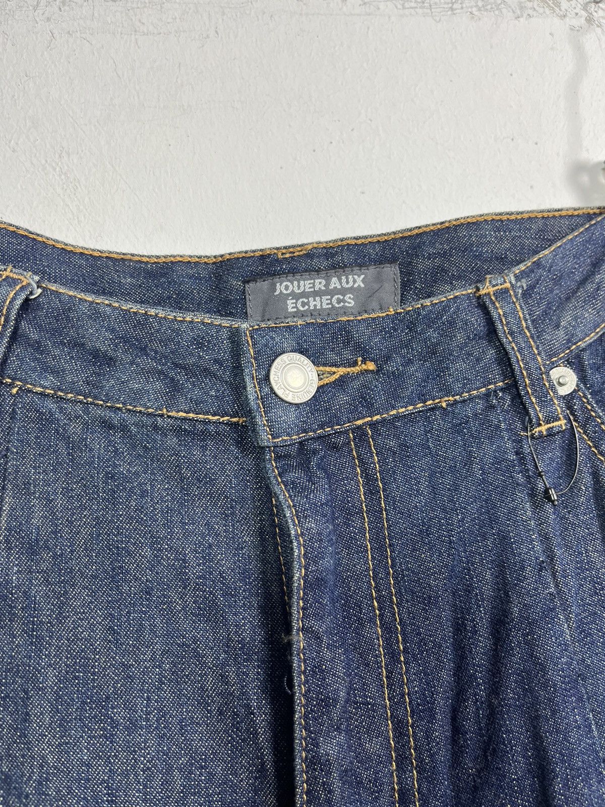 Japanese Brand Jeans Flare Y2K DESIGN JOUER AUX ÉCHECS Size 33" - 3 Thumbnail