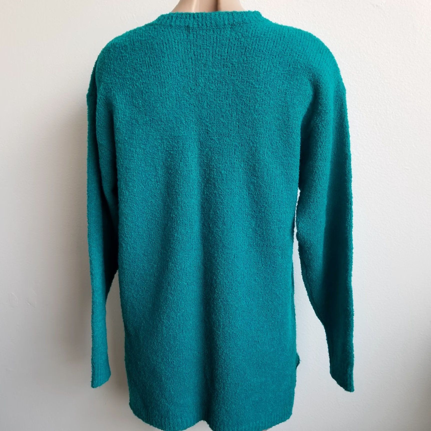 Vintage VINTAGE SK & COMPANY Womens Teal Green Knit Sweater M Wool Blend Crewneck Sweater, Teal, 54% Wool 34% Acrylic 12% Nylon, Size M, Women Size M / US 6-8 / IT 42-44 - 6 Thumbnail