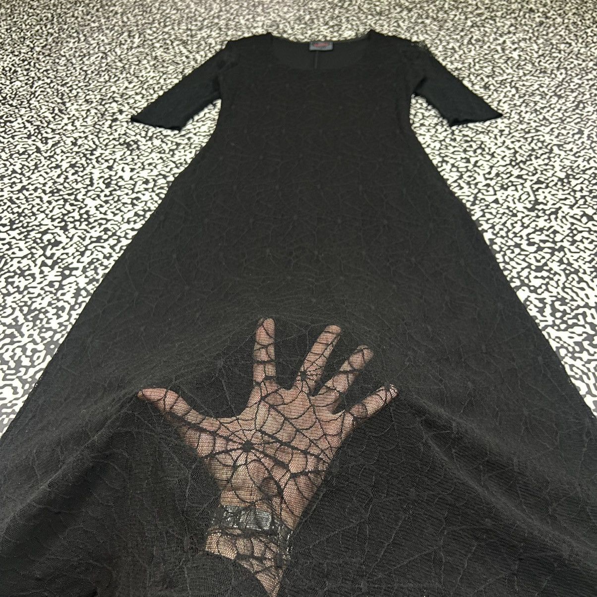 Japanese Brand Vintage Y2K Raven Gothic Opium Style Web Monogram Mesh Dress Size L / US 10 / IT 46 - 4 Thumbnail