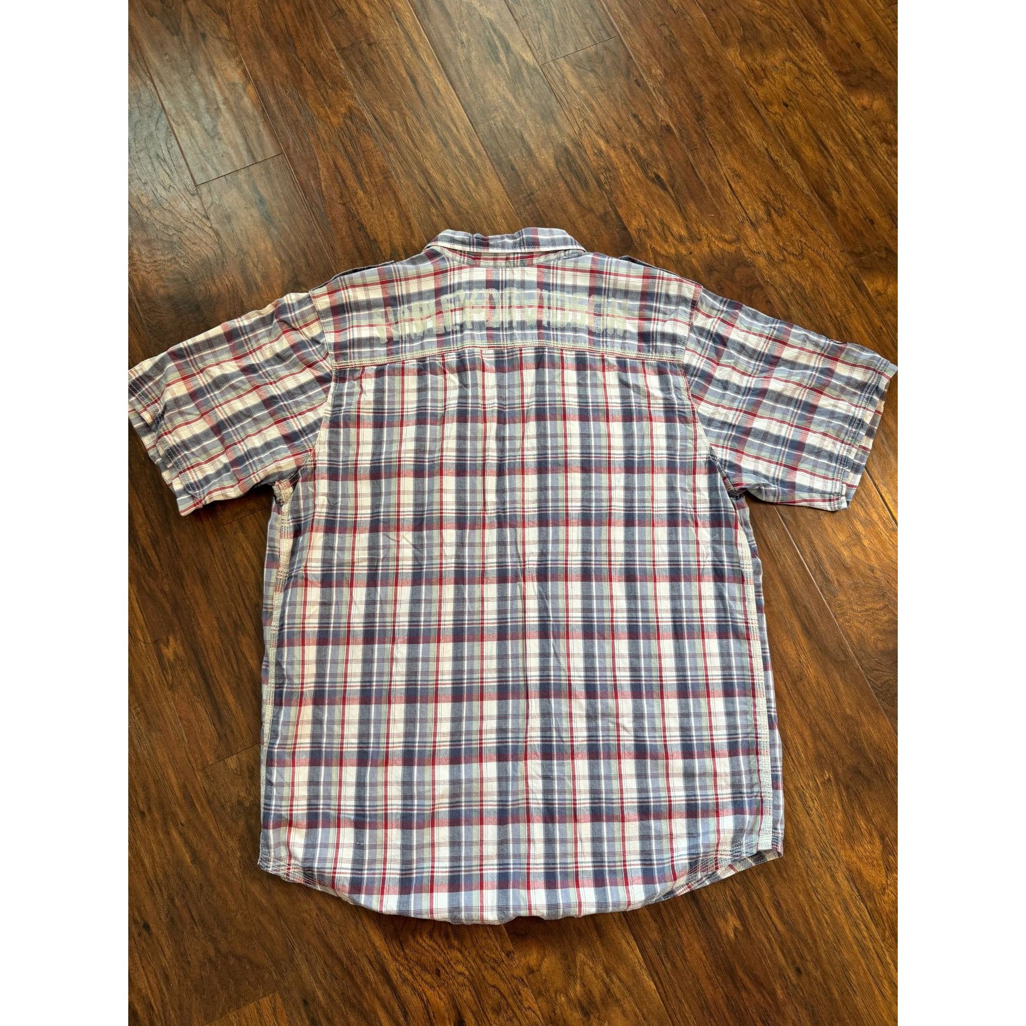Harley Davidson Harley-Davidson Red/White/Blue Plaid S Sleeve Button-Up Shir Size US L / EU 52-54 / 3 - 3 Thumbnail