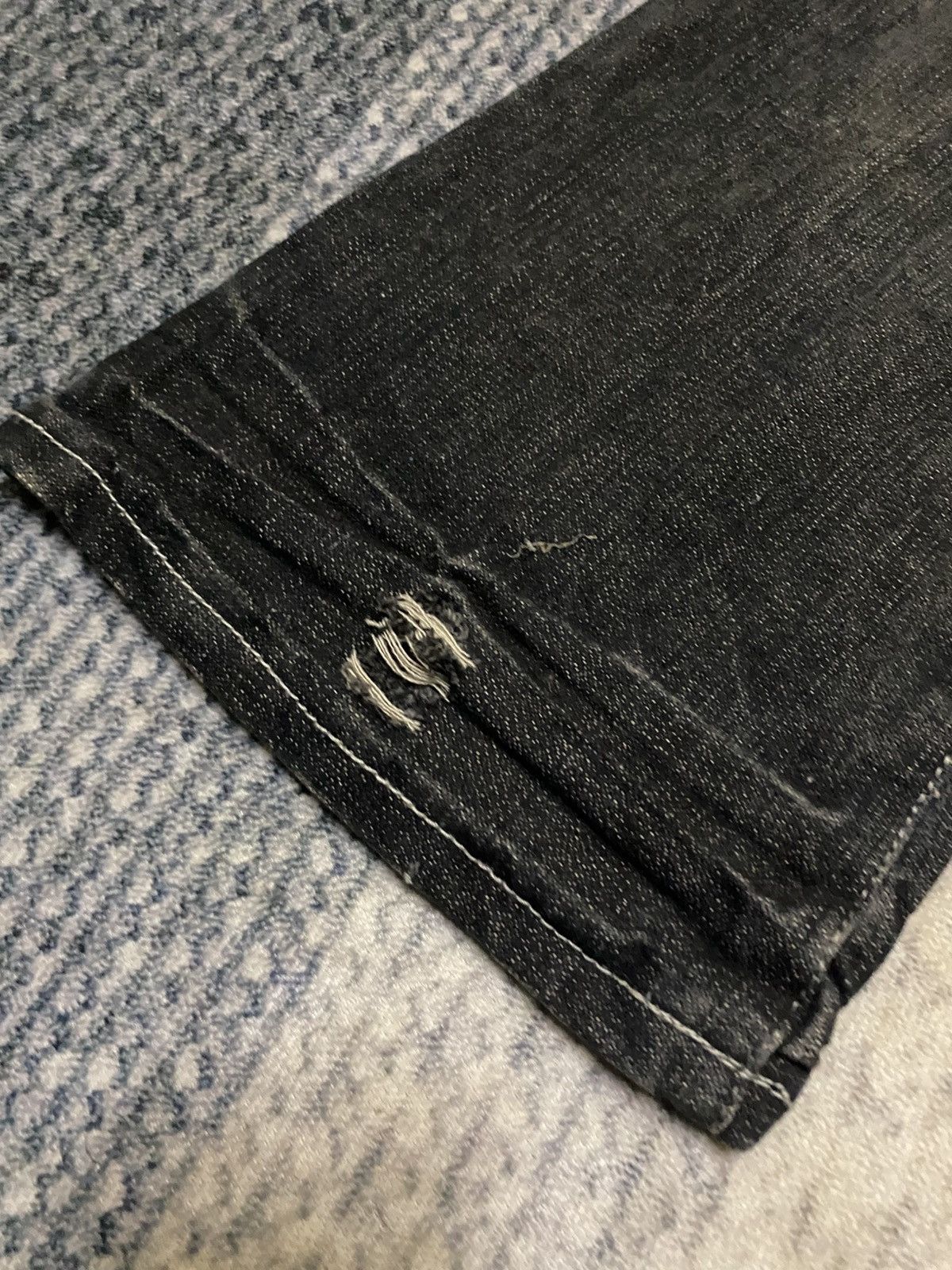 Japanese Brand HPP DOUBLE WAIST DISTRESSED STUD FLARED JEAN Size US 31 - 7 Thumbnail