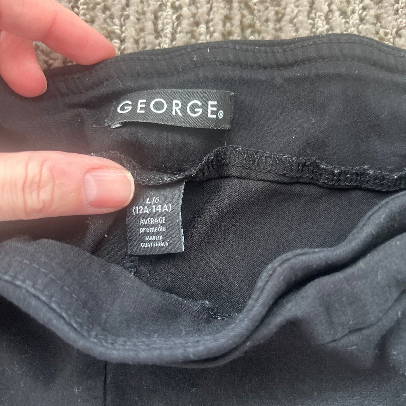 George George Black Pants Sz L (12-14) Size 34" / US 12 / IT 48 - 2 Thumbnail