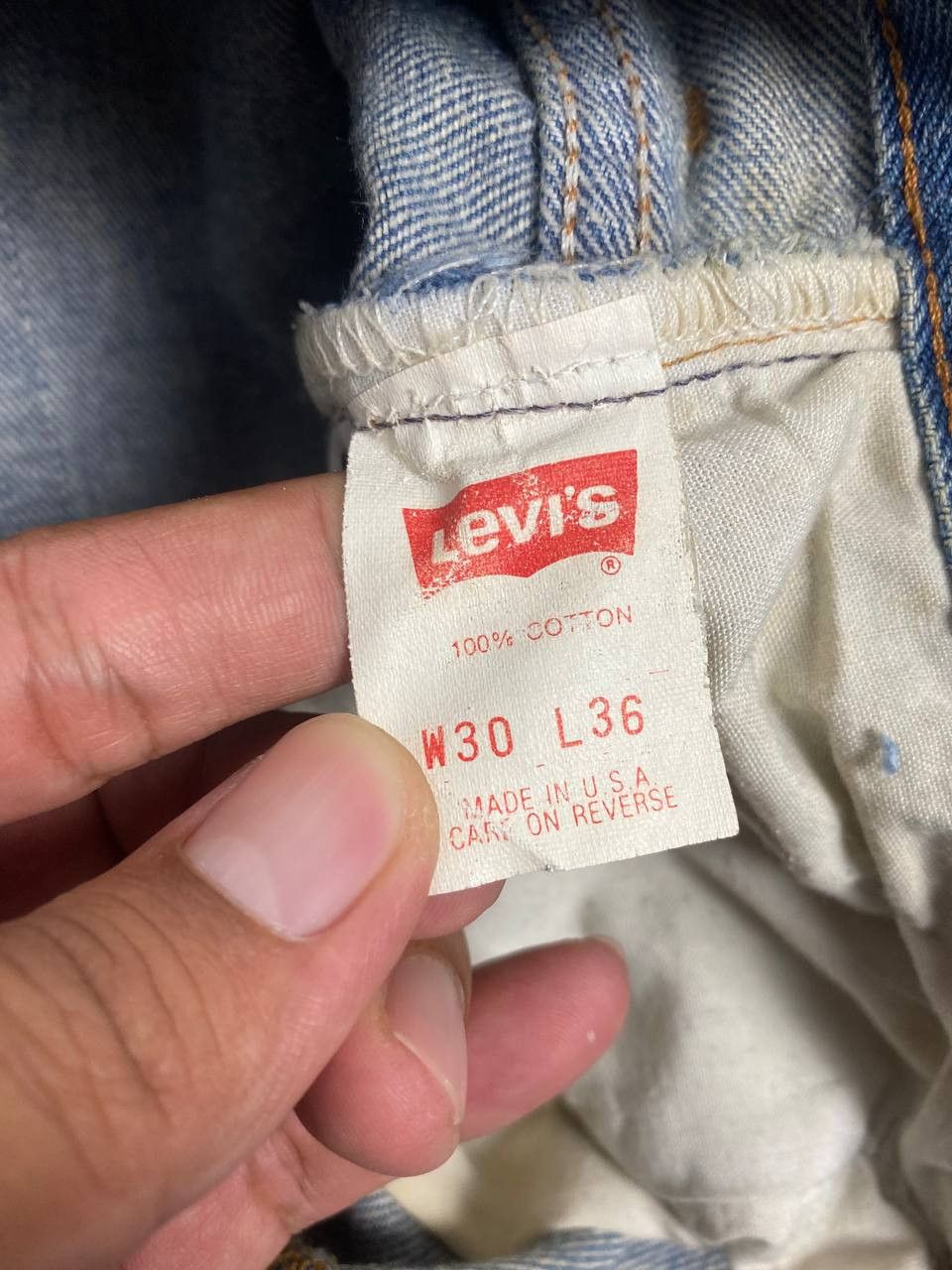 Levi's vintage 90s levis 501 distressed denim nice design Size US 30 / EU 46 - 16 Thumbnail