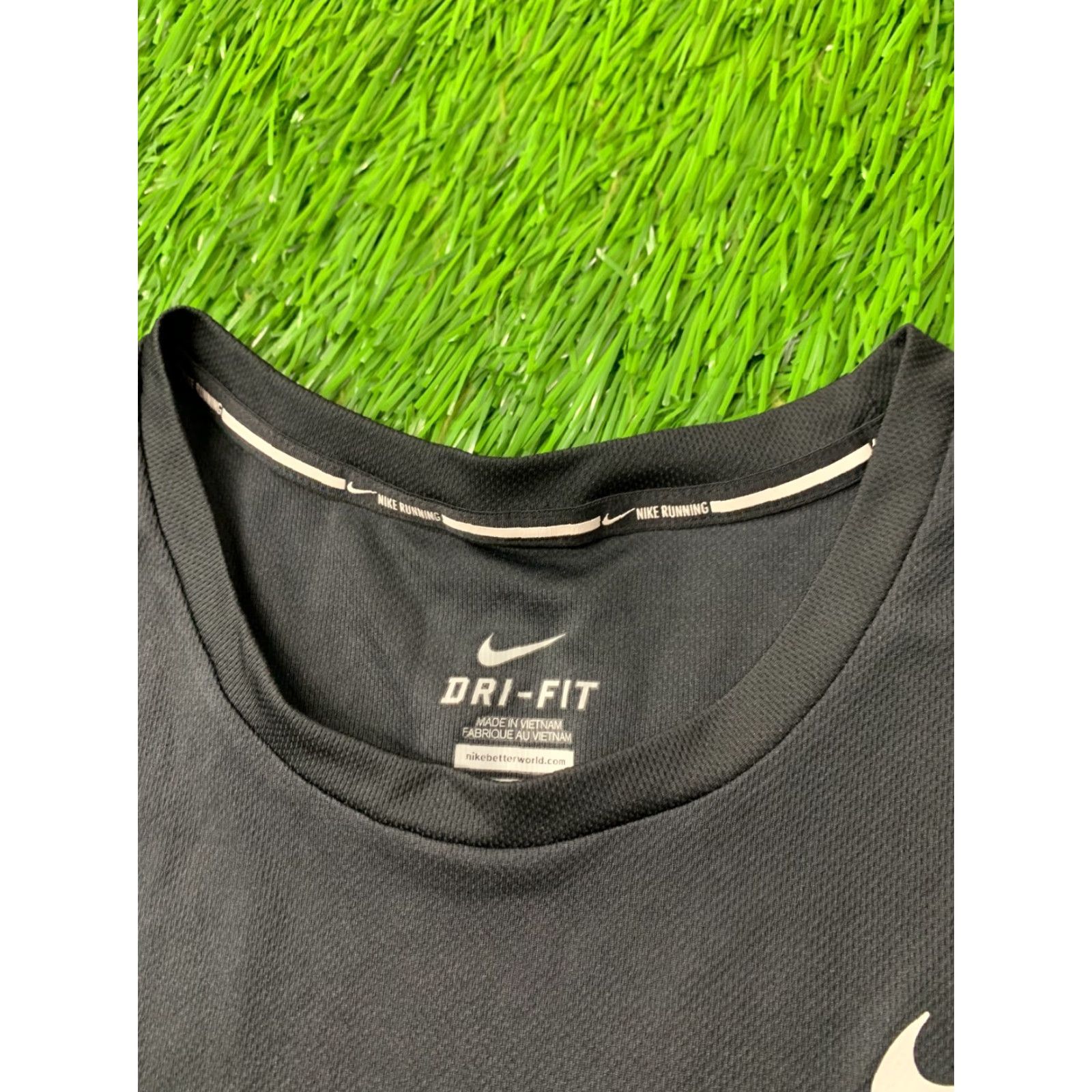 Nike Nike Racer Running Dri-Fit 2015 Original Training Run Men Shirt Jersey XXL Black Short Sleeve Crew Neck 100% Polyester Sports Tee Mens Size US XXL / EU 58 / 5 - 4 Thumbnail