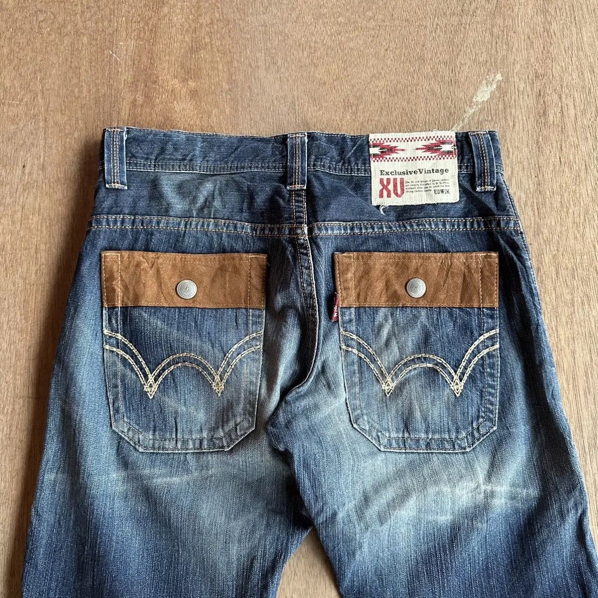 Japanese Brand STEALS🔥DISTRESSED DENIM VINTAGE EDWIN JEAN NICE FADING PANT Size US 34 / EU 50 - 14 Thumbnail