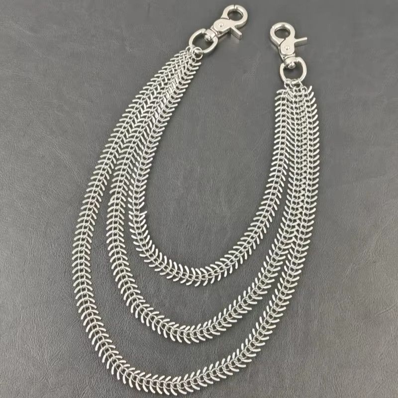 Jewelry Concise Fishbone Wallet Chain Pant Waist Size ONE SIZE - 3 Thumbnail
