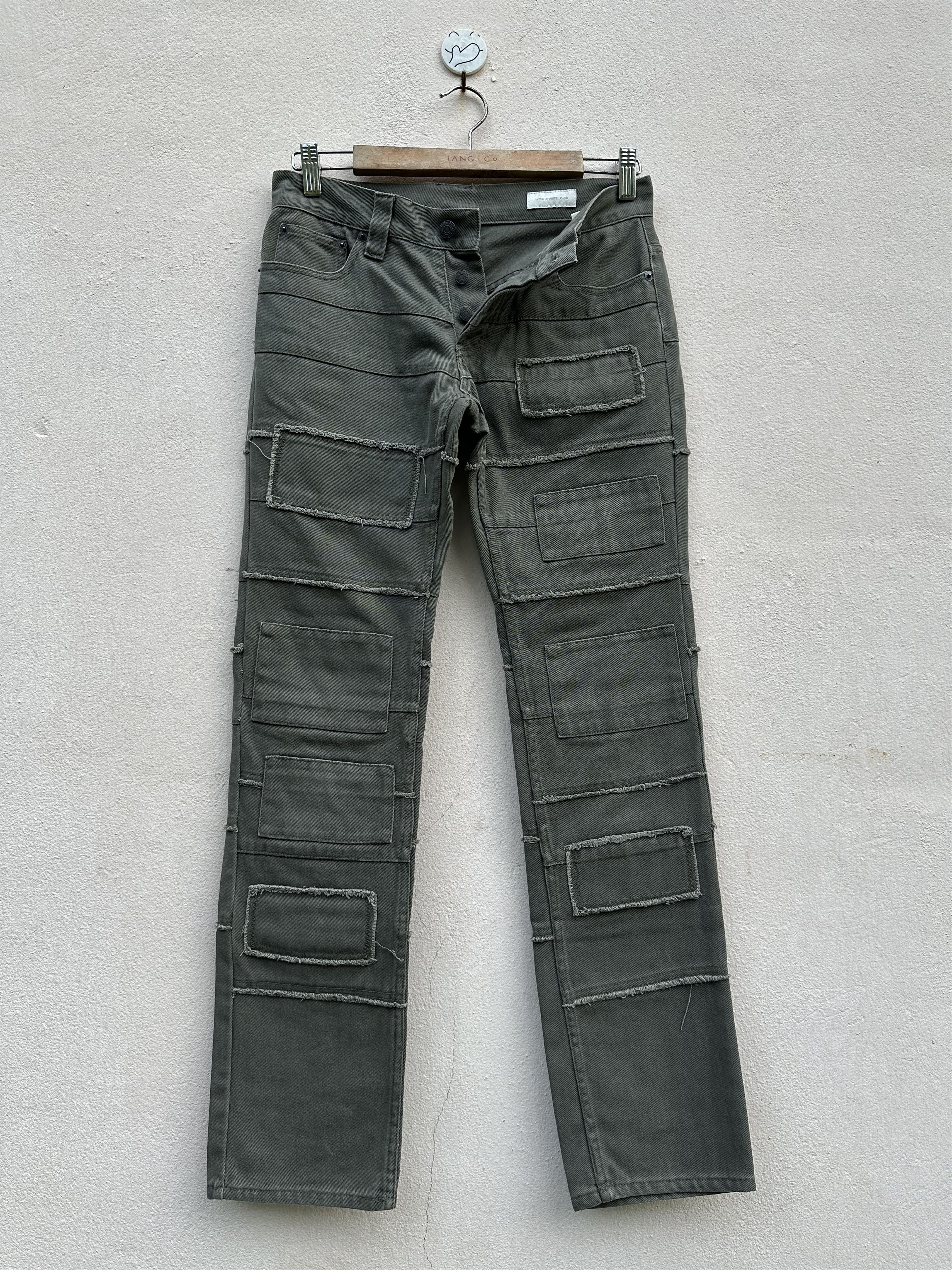 Hysteric Glamour Vintage World Wide Love Patchwork Hagi Denim Jeans Size US 29 - 3 Thumbnail