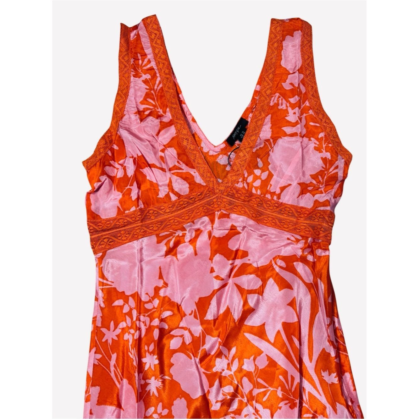 Nasty Gal NWT New Nasty Gal Floral Lace Insert Plunge Red Maxi Dress Size M / US 6-8 / IT 42-44 - 4 Thumbnail