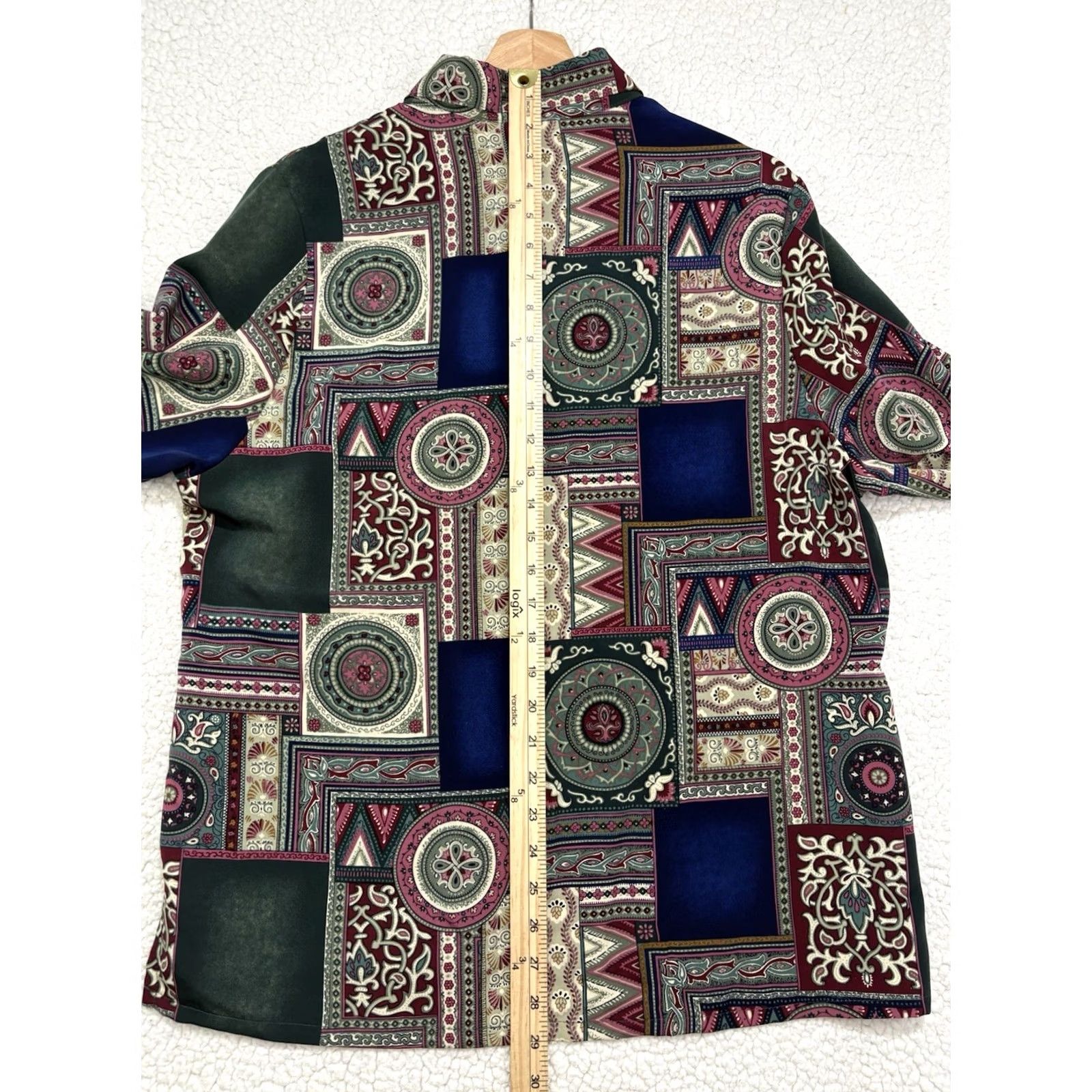 Vintage VINTAGE Bold Geometric Abstract Print Blouse Top Size M Boho Hippie 90 Womens Size M / US 6-8 / IT 42-44 - 6 Thumbnail