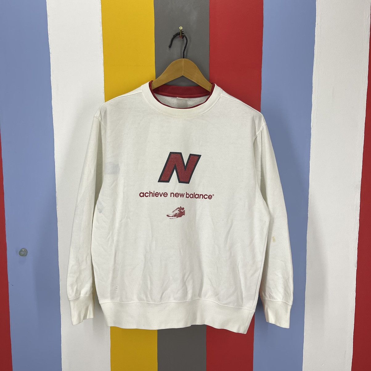 image of New Balance Crew Neck Sweatshirt 1462/ay in White, Men's (Size Large)