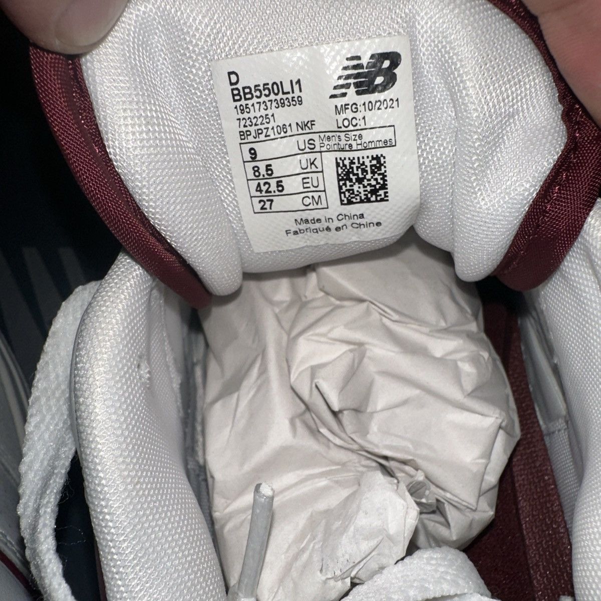 New Balance New Balance 550 Burgundy Size 9 - Brand New Size US 9 / EU 42 - 7 Thumbnail