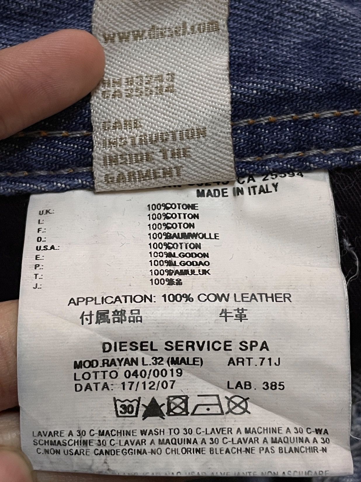 Diesel × Vintage Very Rare Design Vintage Brand Diesel Jeans 1990s Size US 33 - 12 Thumbnail