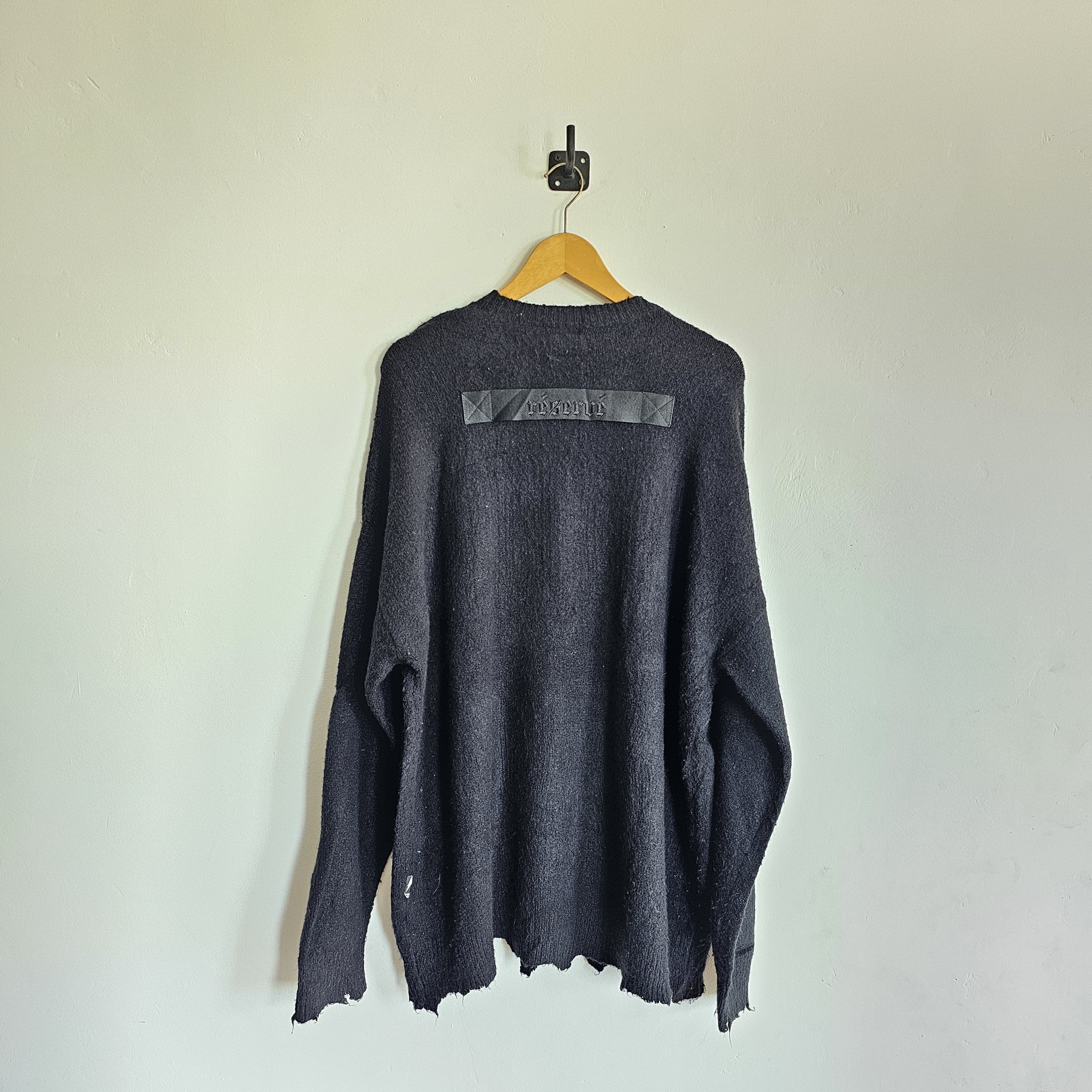 image of Wool Mohair Izzue Reserve Distressed Knitwear in Black, Men's (Size XL)