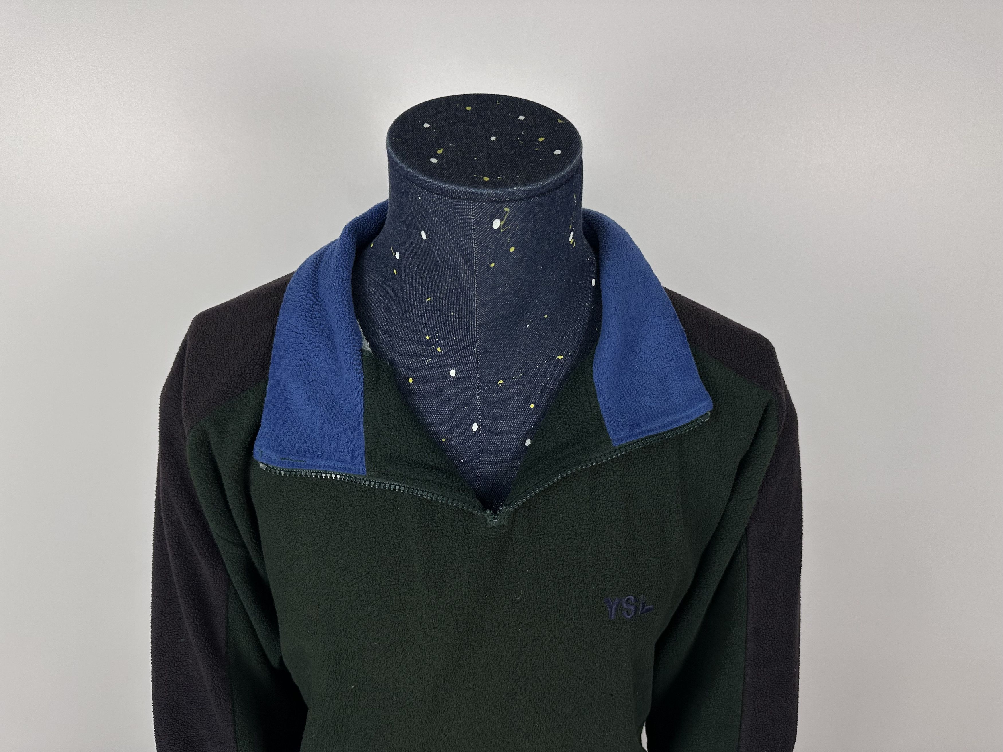 Saint Laurent Paris × Vintage SAINT LAURENT JEANS Fleece Jacket 1\2 Zip Pullover Green Size US XL / EU 56 / 4 - 3 Thumbnail