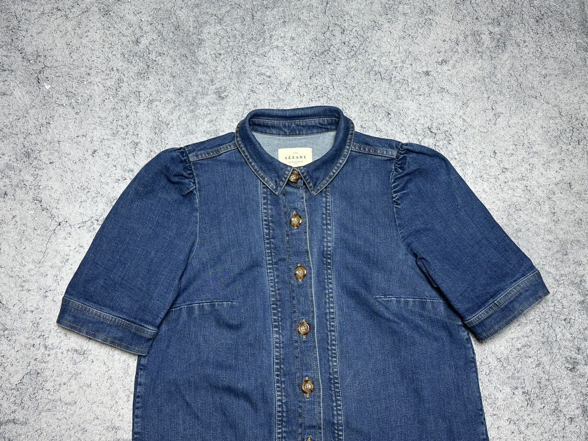 Sezane Sezane Almette Denim Shirt Mini Buttons Dress Size S / US 4 / IT 40 - 3 Thumbnail