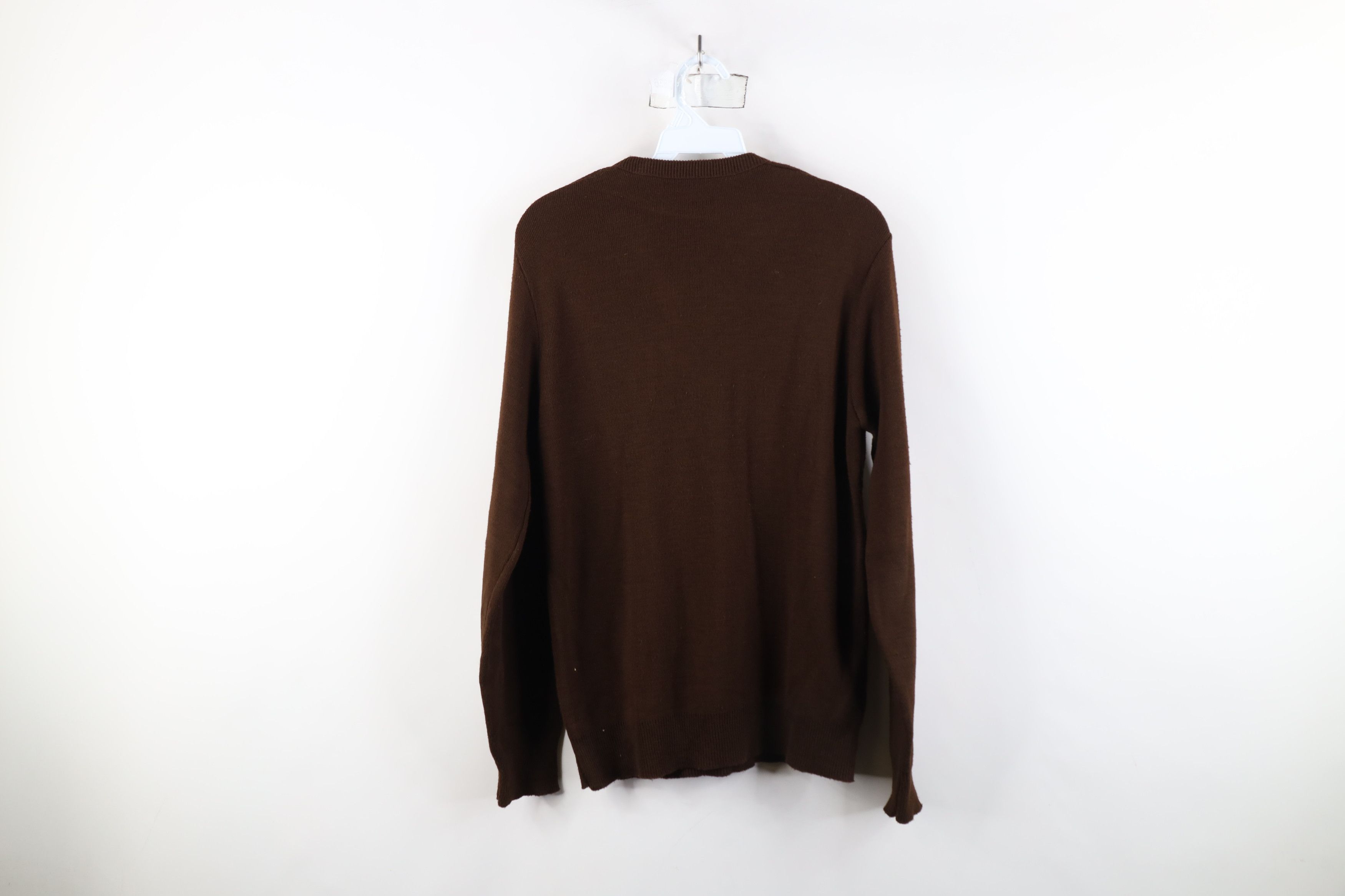 Vintage Vintage 70s Streetwear Blank Knit V-Neck Sweater Brown USA Size US M / EU 48-50 / 2 - 11 Thumbnail