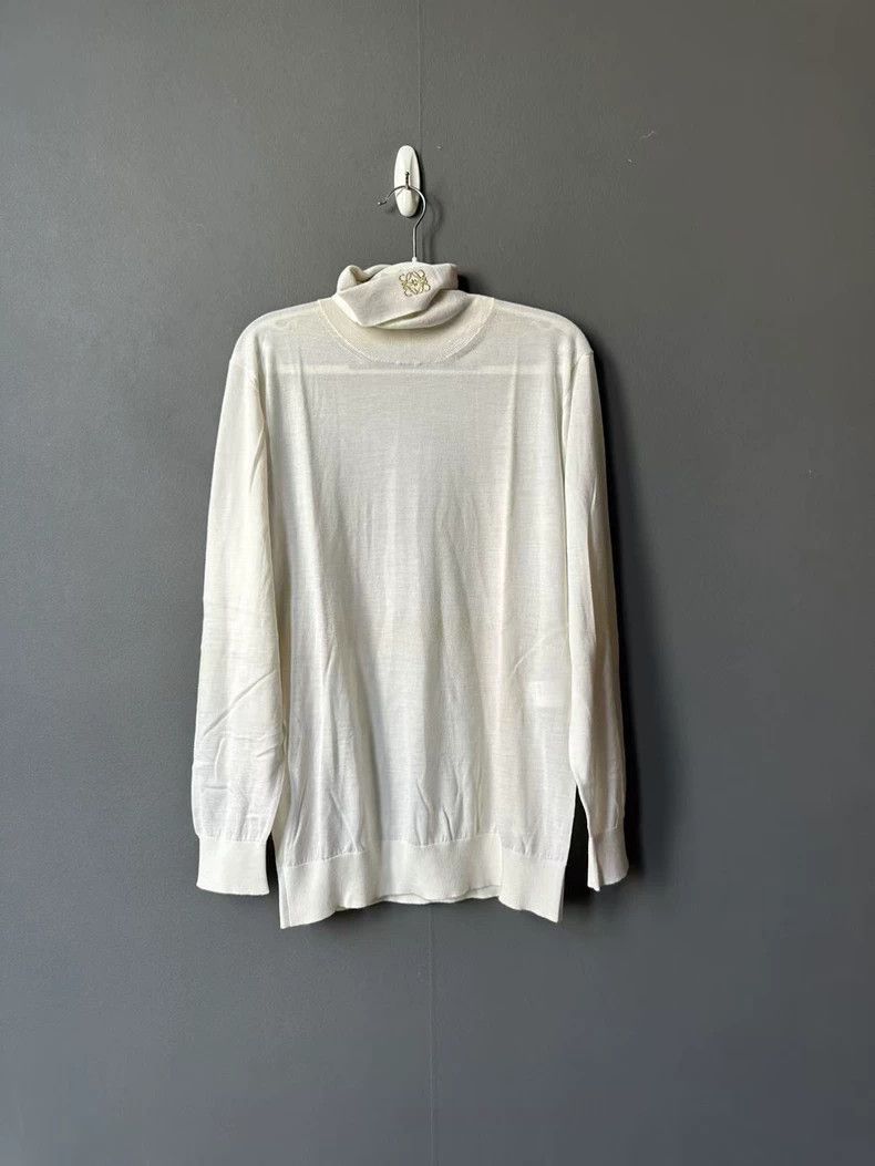 Loewe LOEWE High collar embroidered cashmere sweater Size L / US 10 / IT 46 - 1 Thumbnail