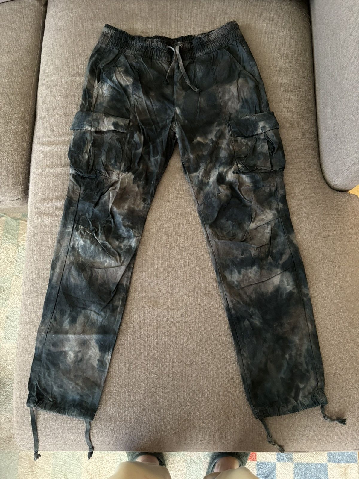 image of John Elliott Midnight Tie Dye Cargo Pant, Men's (Size 31)