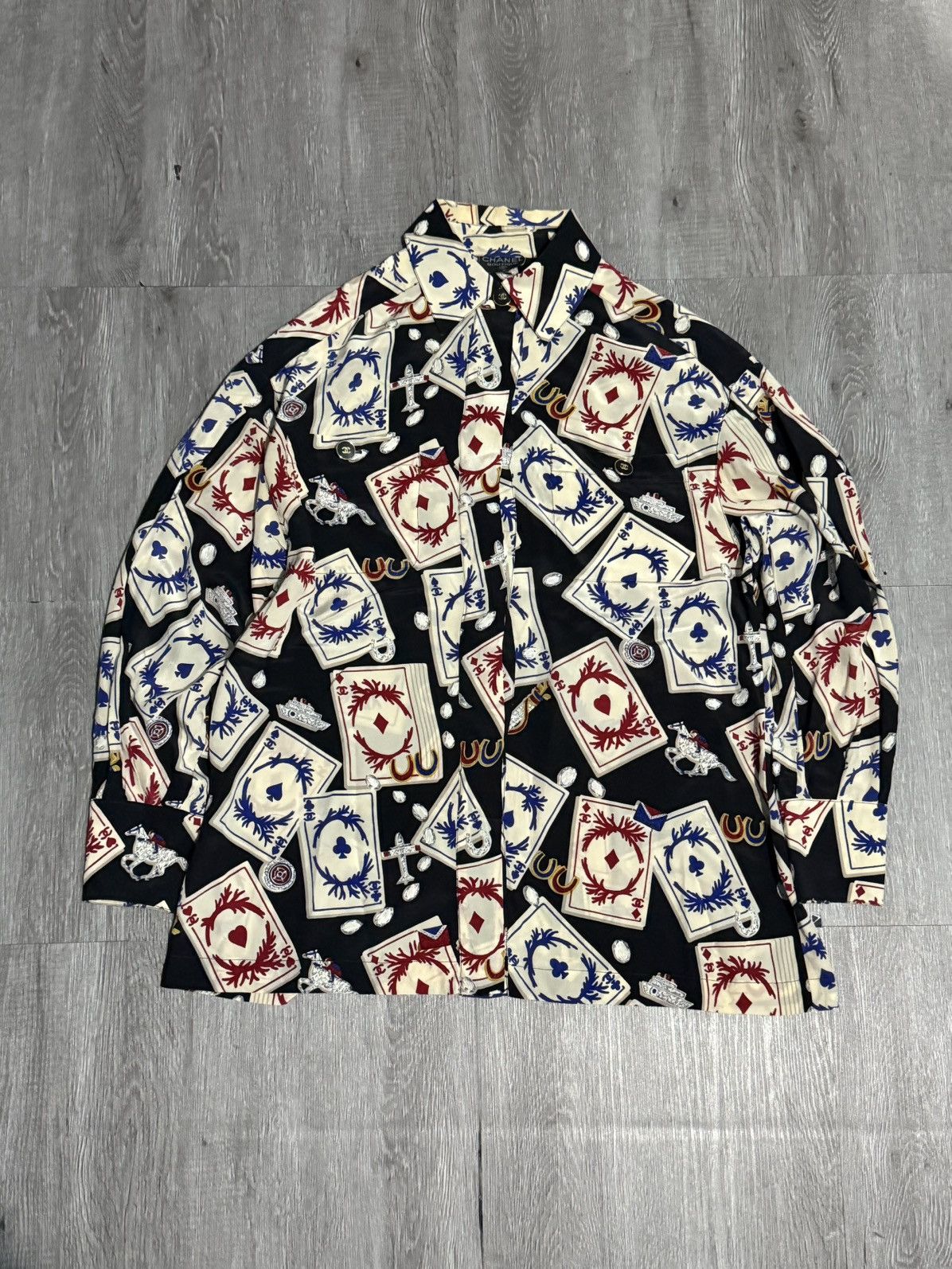 Chanel CHANEL CARD PRINT SILK SHIRT Size M / US 6-8 / IT 42-44 - 1 Thumbnail