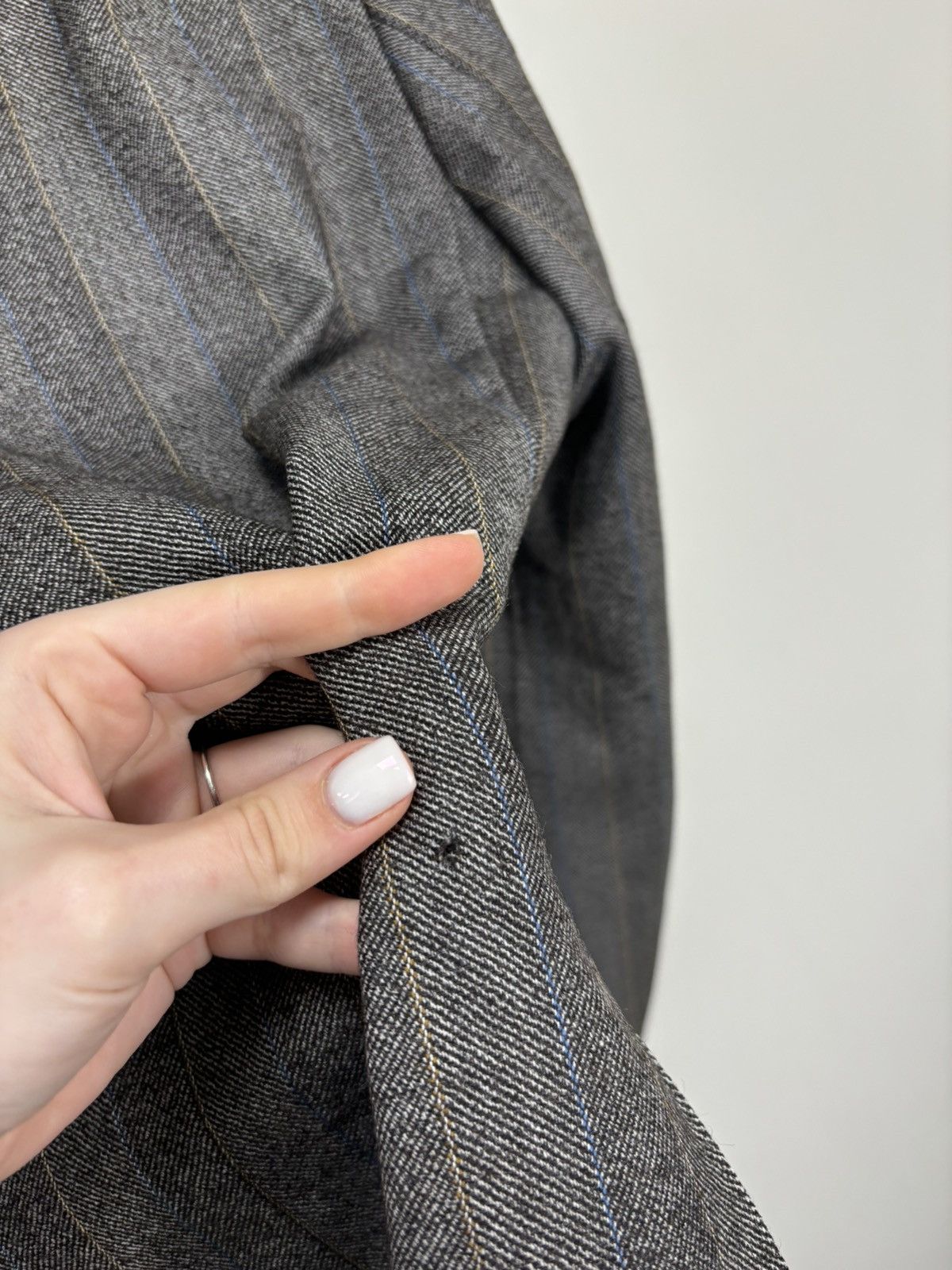 Vintage Vintage Yves Saint Laurent Striped Formal Luxury Wool Blazer Size 44R - 17 Thumbnail