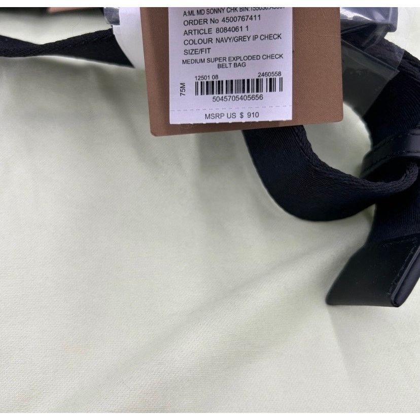 Burberry Women's Burberry Sonny check Belt bag adjustable navy blue Size ONE SIZE - 4 Thumbnail