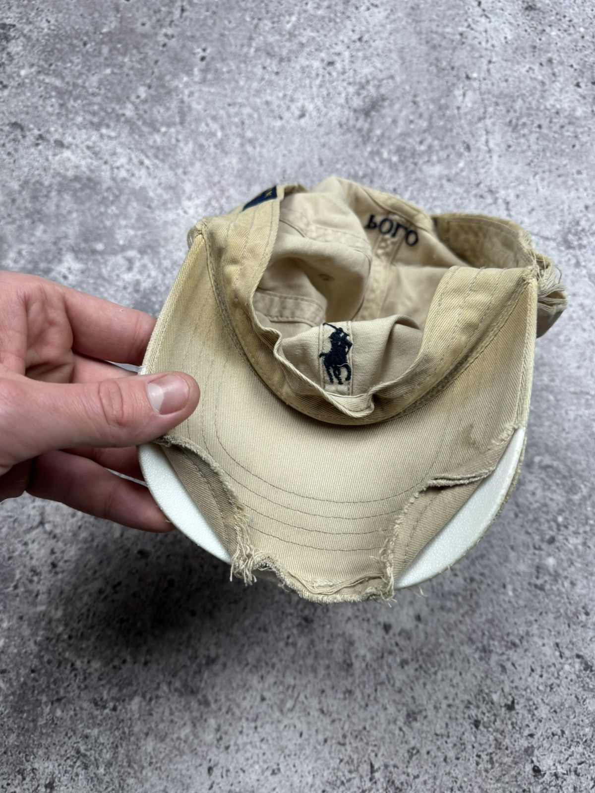 Polo Ralph Lauren 💣Vintage Thrashed Y2K Polo Ralph Lauren Distressed Cap Hat Size ONE SIZE - 11 Thumbnail