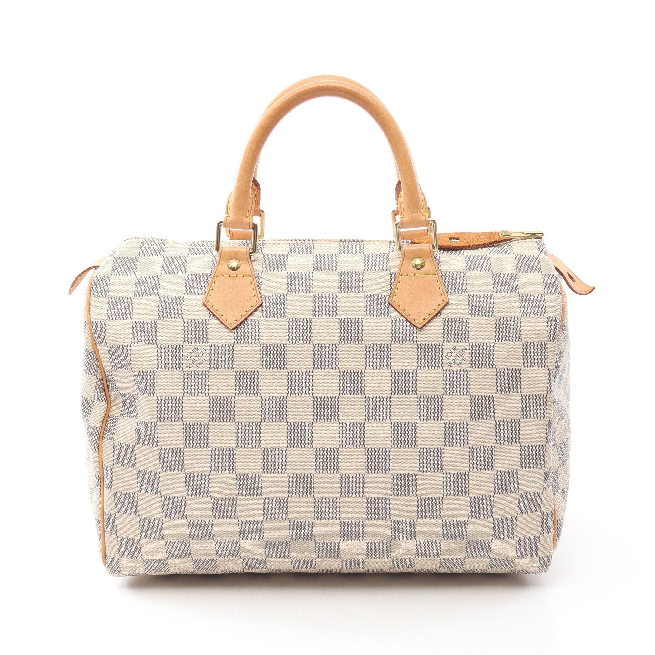 Louis Vuitton Louis Vuitton Speedy 30 Damier Azur Handbag Leather White Size ONE SIZE - 1 Thumbnail