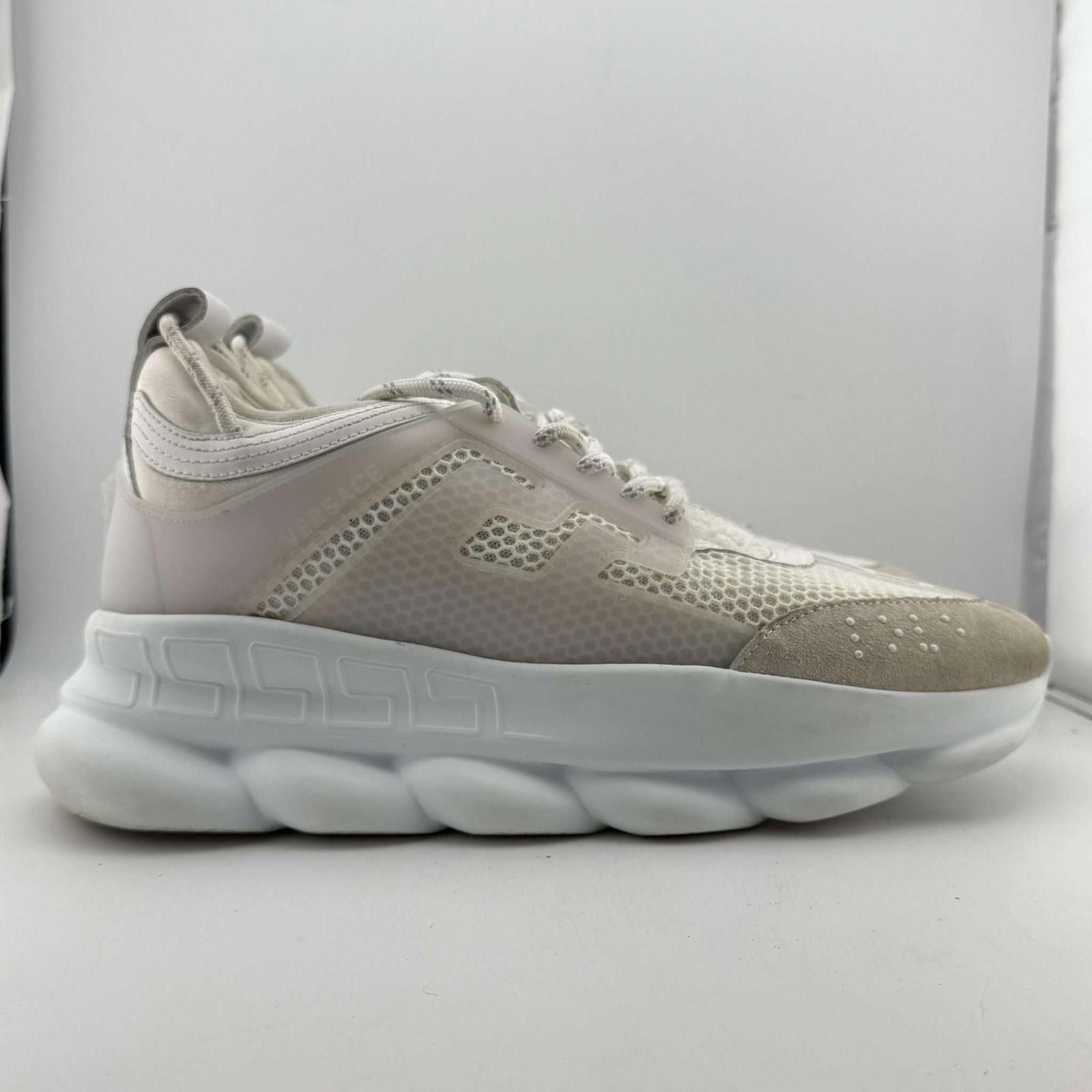 Versace Versace Chain Reaction White Rubber Suede 43.5EU No Insole Size US 10.5 / EU 43-44 - 4 Thumbnail