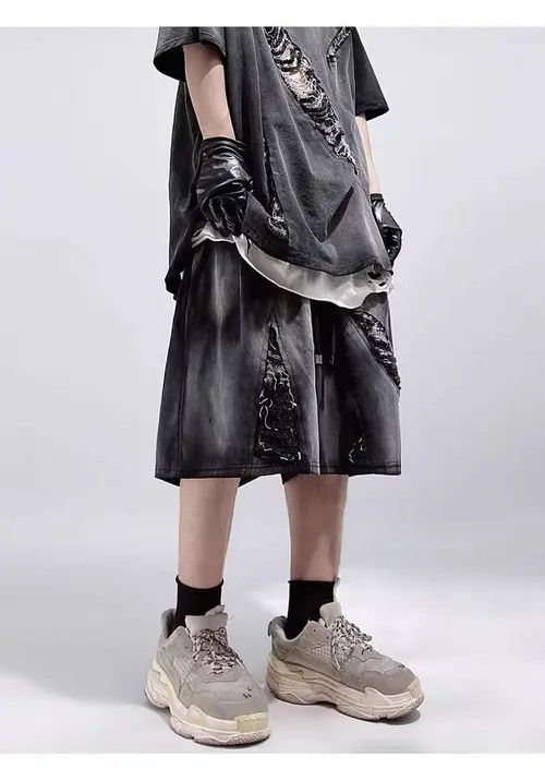 VIBE Vintage High Street Hip Hop Loose Fit Denim Shorts Size US 31 - 7 Thumbnail