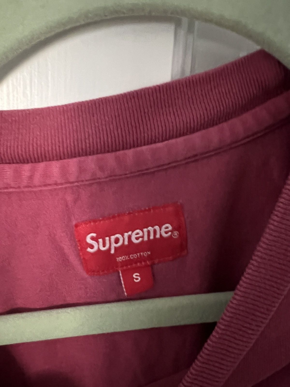 Supreme Supreme Vertical Logo Embroidered Long Sleeve Tee Red Size US S / EU 44-46 / 1 - 4 Thumbnail