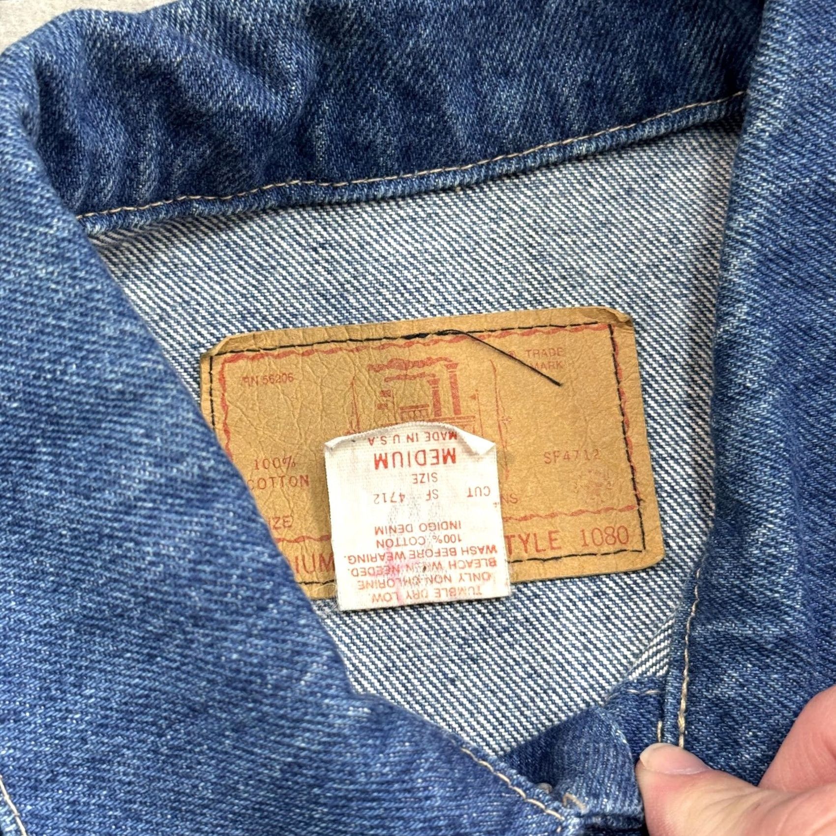 Denime VINTAGE Natchez Jacket Mens M Denim Stone Washed Trucker 90s Blue Button Front Pockets Western USA Mens Size US M / EU 48-50 / 2 - 4 Thumbnail