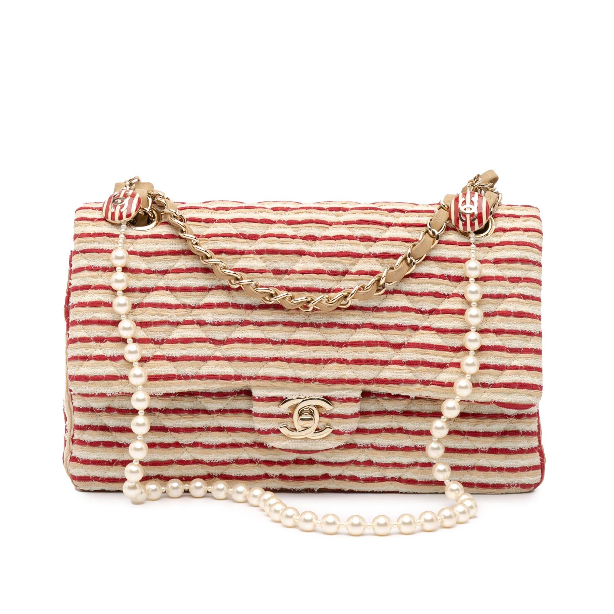 Chanel Chanel Medium Classic Jersey Coco Sailor Double Flap Red Size ONE SIZE - 1 Thumbnail