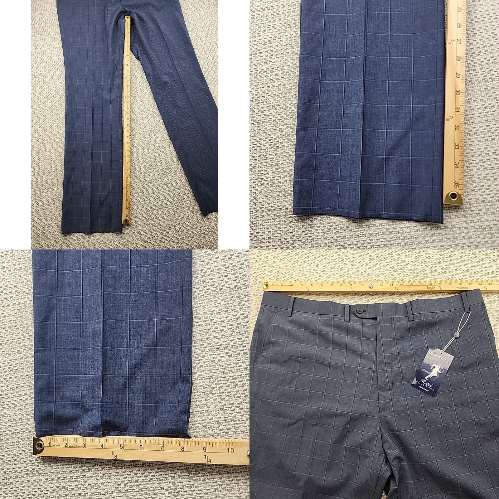 Ralph Lauren Ralph Lauren Eddie Comfort Flex Pants Mens 46W Big & Tall Suit Pants Classic Flat Front Blue Wool Polyester Trousers 48 Type: Big & Tall Mens Size 48R - 8 Thumbnail