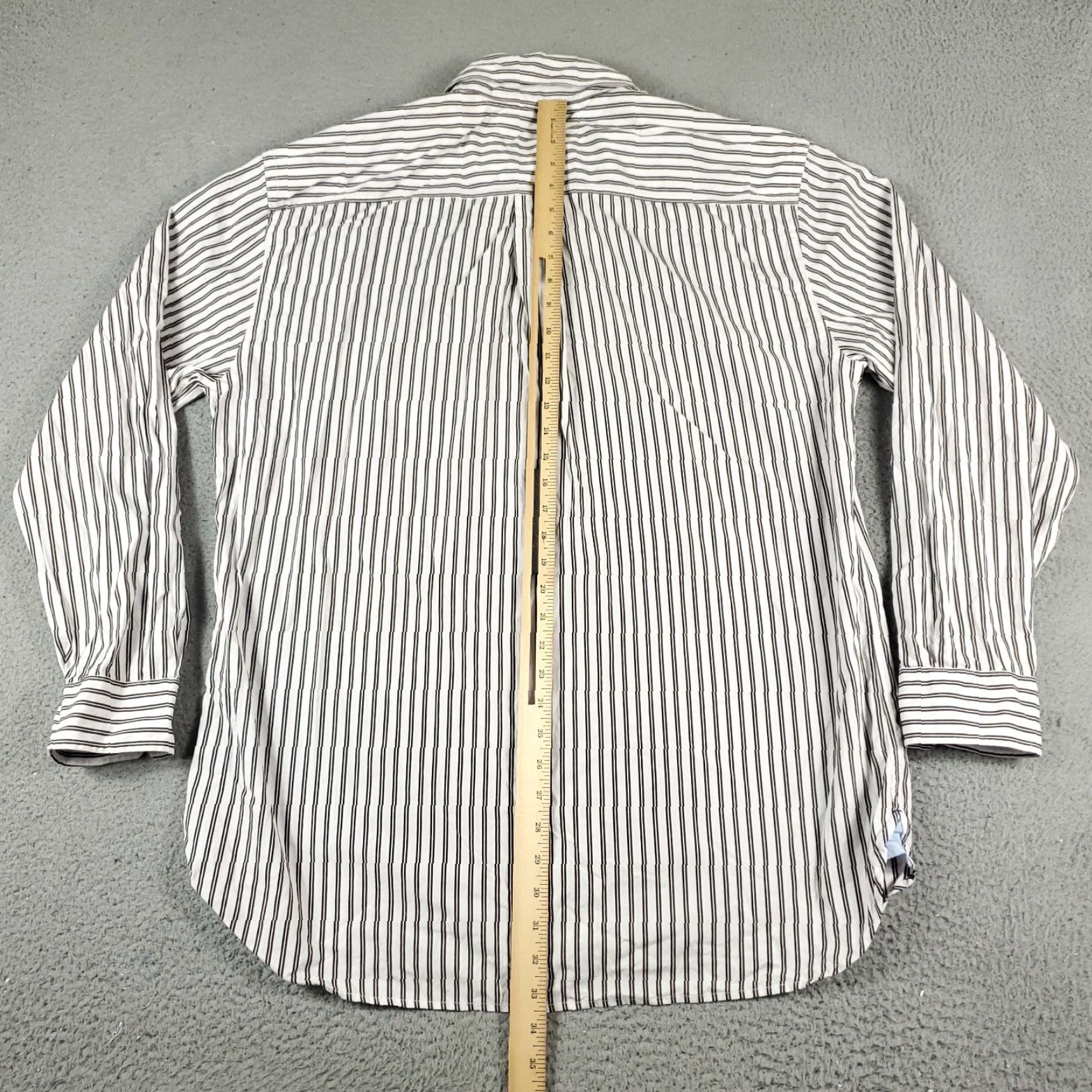 Tommy Hilfiger Tommy Hilfiger Shirt Mens XL White Brown Striped Button-Up Long Sleeve Casual Business Formal Party/Cocktail Workwear Size US XL / EU 56 / 4 - 3 Thumbnail