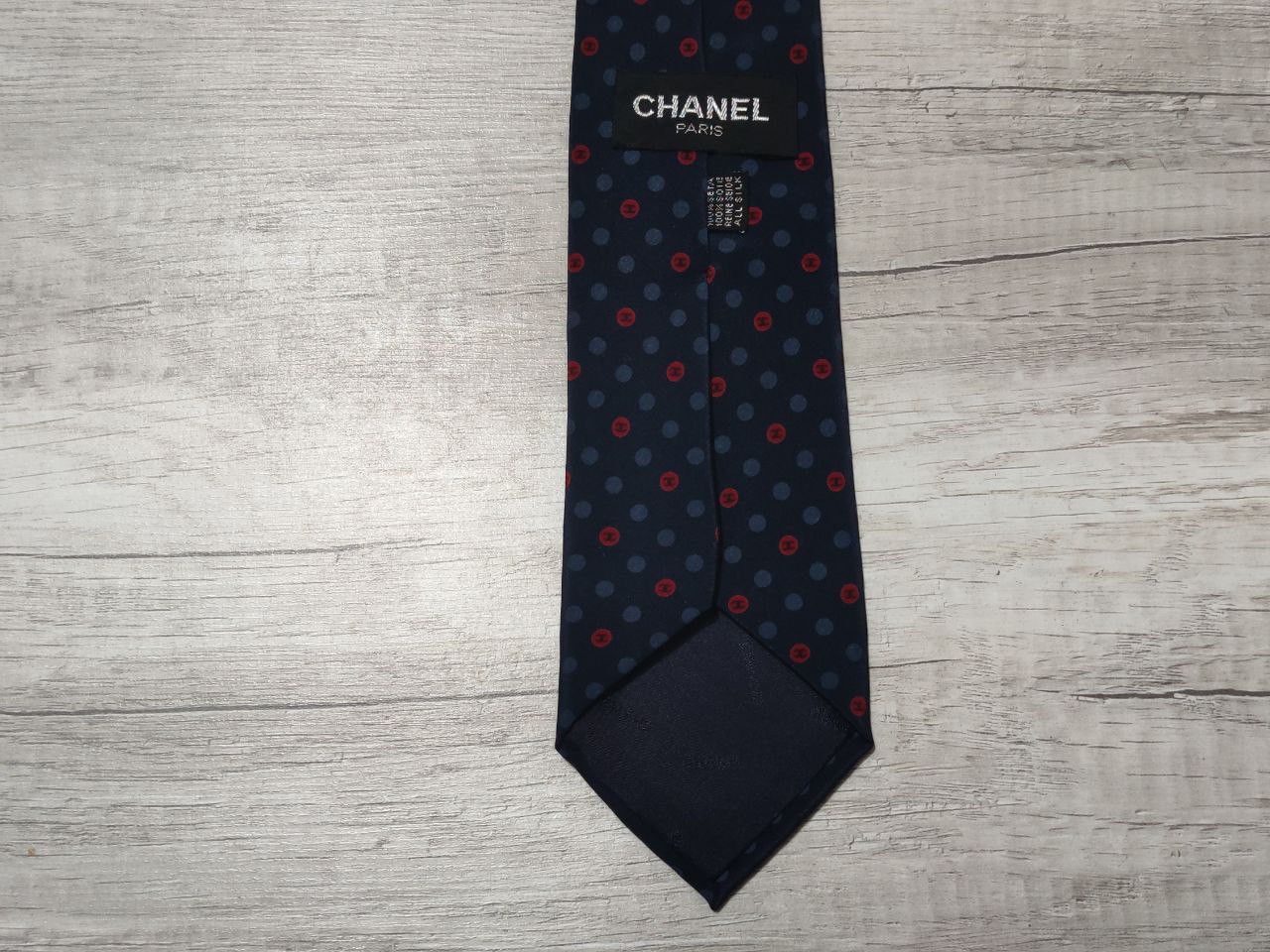 Chanel Chanel COCO Emblem Polka Dot Pattern Mens Silk Tie Necktie Size ONE SIZE - 5 Thumbnail