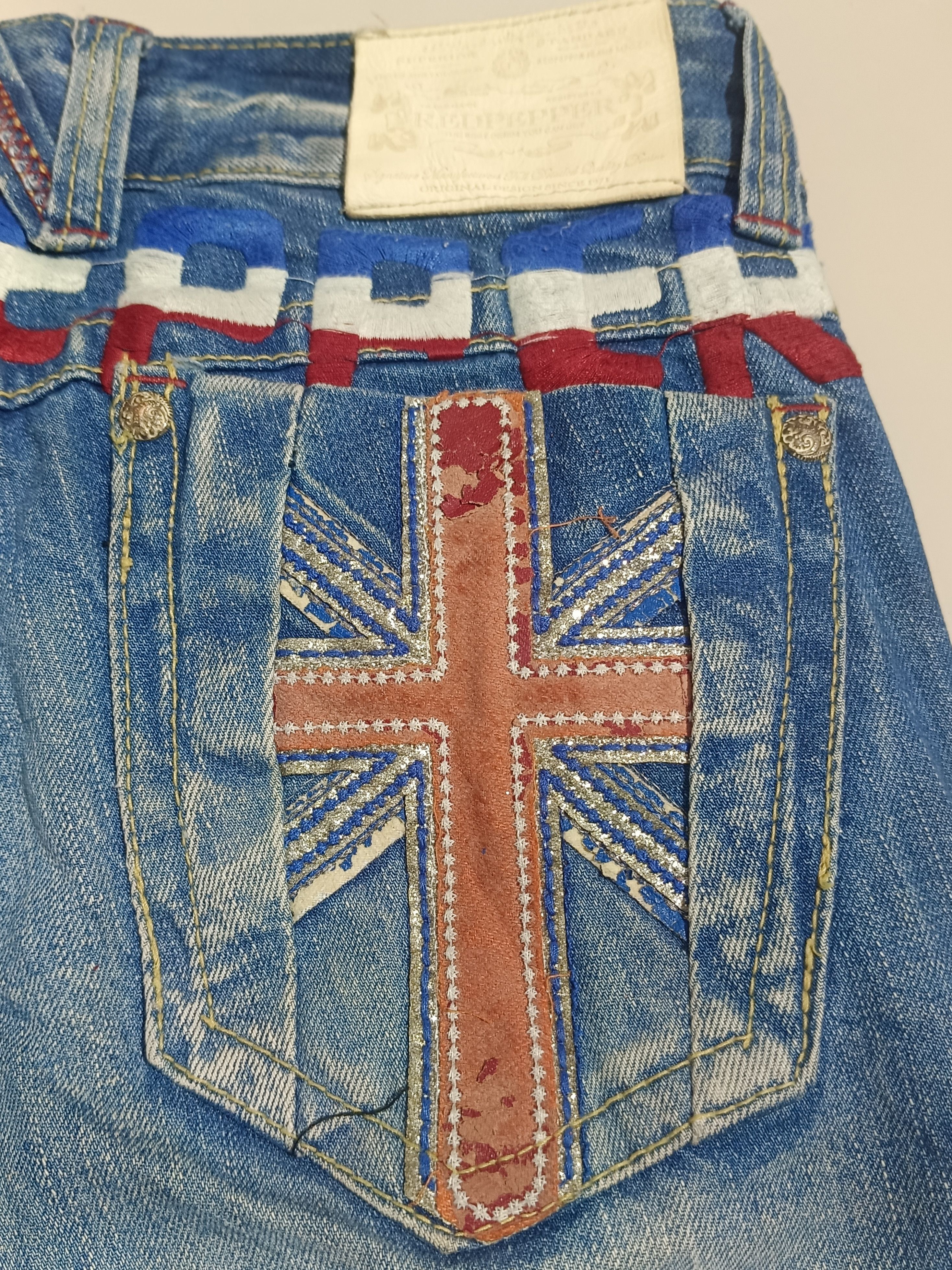 If Six Was Nine × Le Grande Bleu (L.G.B.) FLARE JEANS RED PEPPER DISTRESSED DENIM BOOT CUT PANTS Size US 28 / EU 44 - 7 Thumbnail