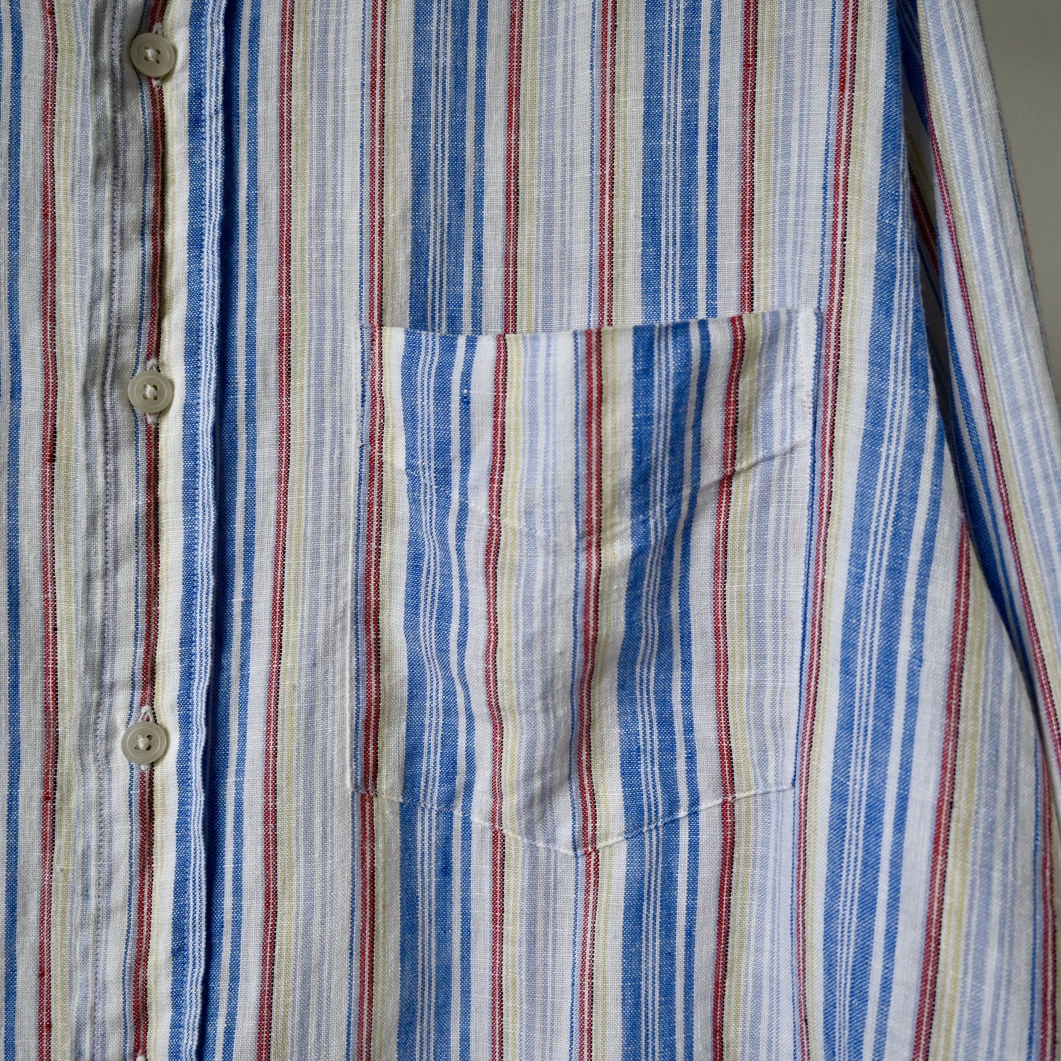 J.Crew VTG 2000s J.Crew sunshine colored stripe linen shirt Size US M / EU 48-50 / 2 - 2 Thumbnail