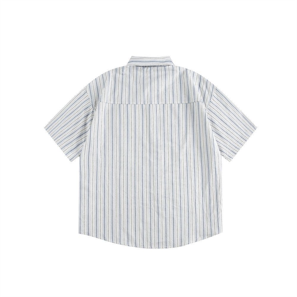 Japanese Brand × Vintage Men's loose butterfly embroidered vertical striped shirt y2k Size US M / EU 48-50 / 2 - 2 Thumbnail