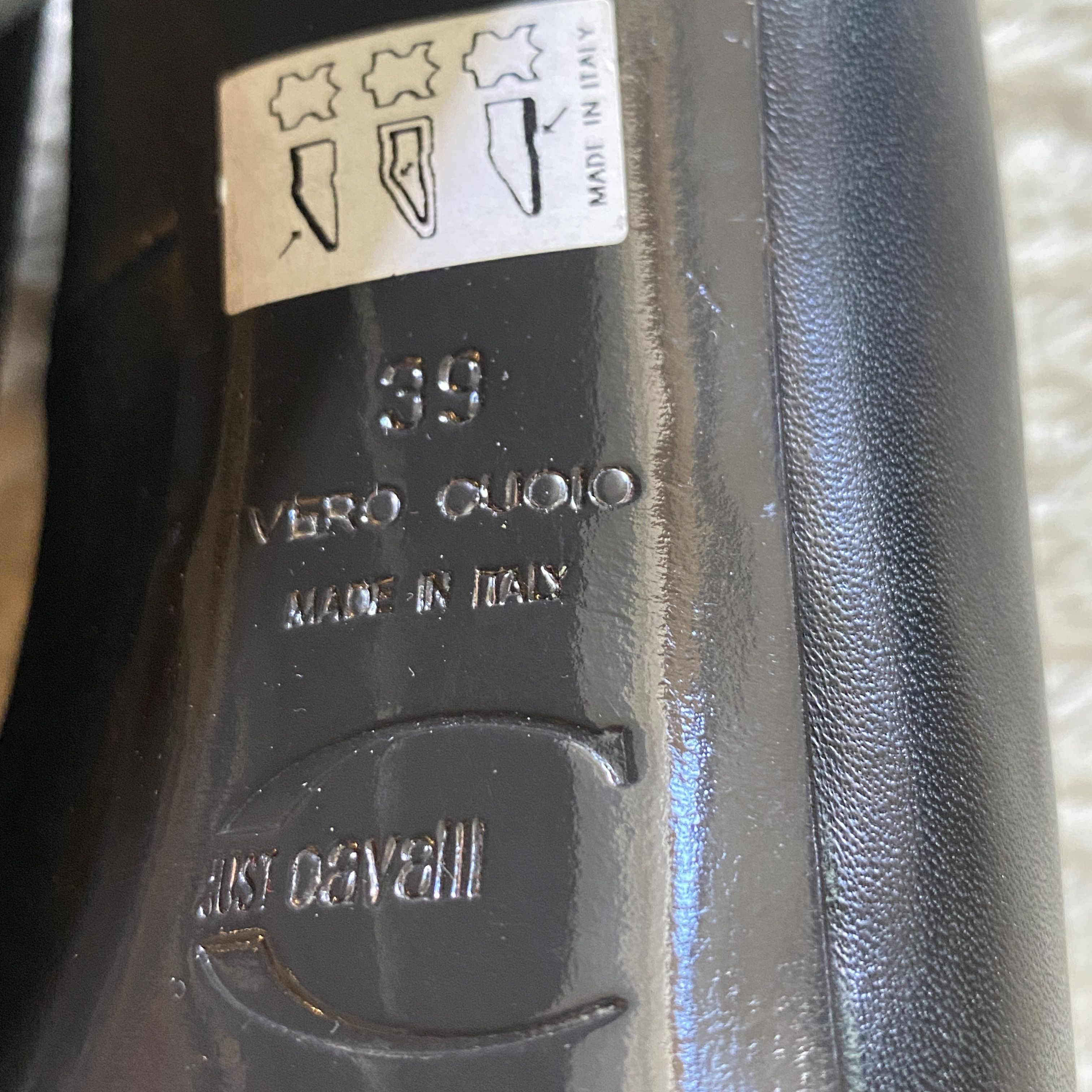 Just Cavalli Vintage JUST CAVALLI Black Leather Platform Heels Size US 8.5 / IT 38.5 - 6 Thumbnail