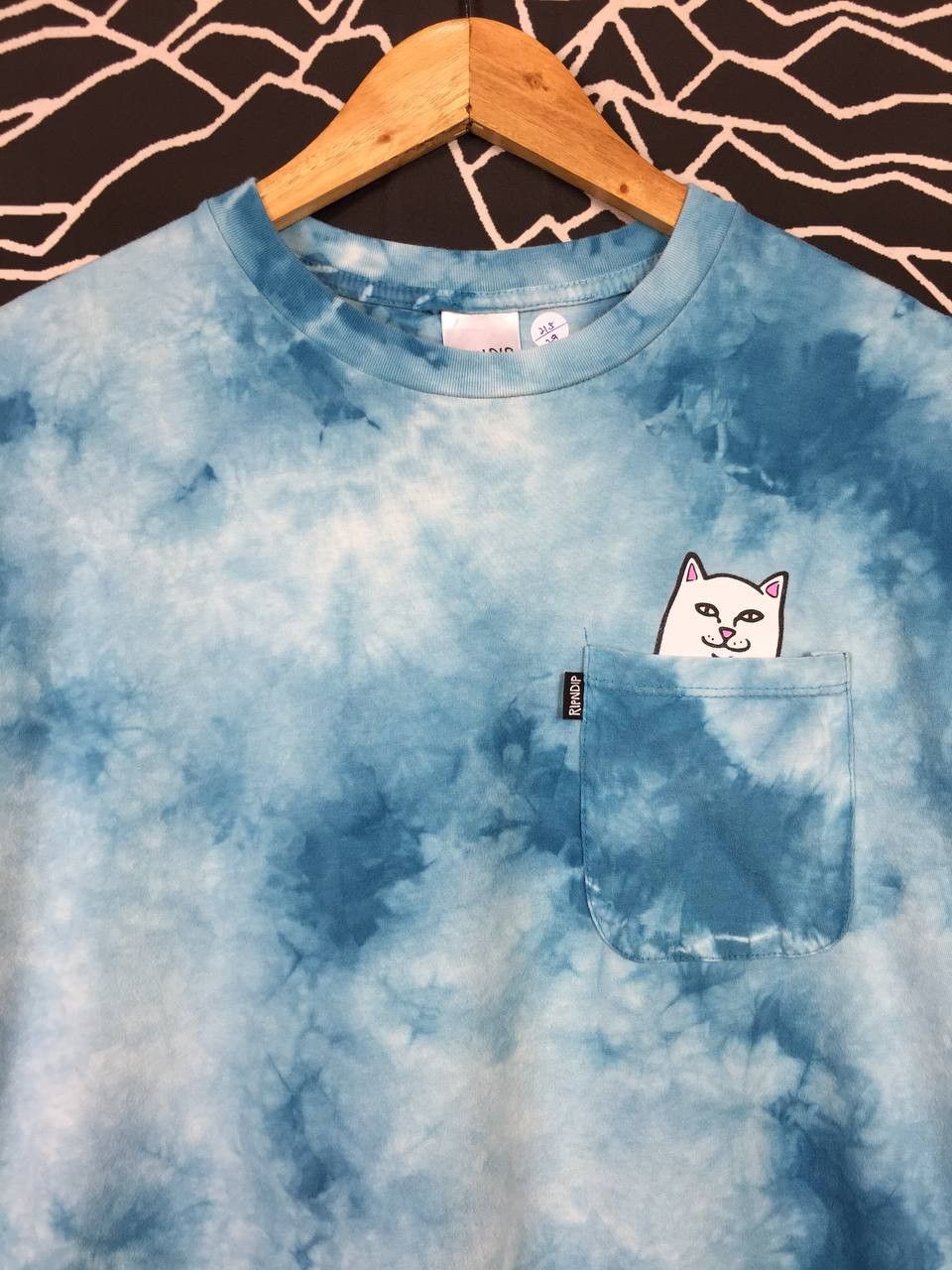 RIPNDIP Rip N Dip Lord Nermal Blue Wash Tie Dye Pocket Tee Size US L / EU 52-54 / 3 - 3 Thumbnail