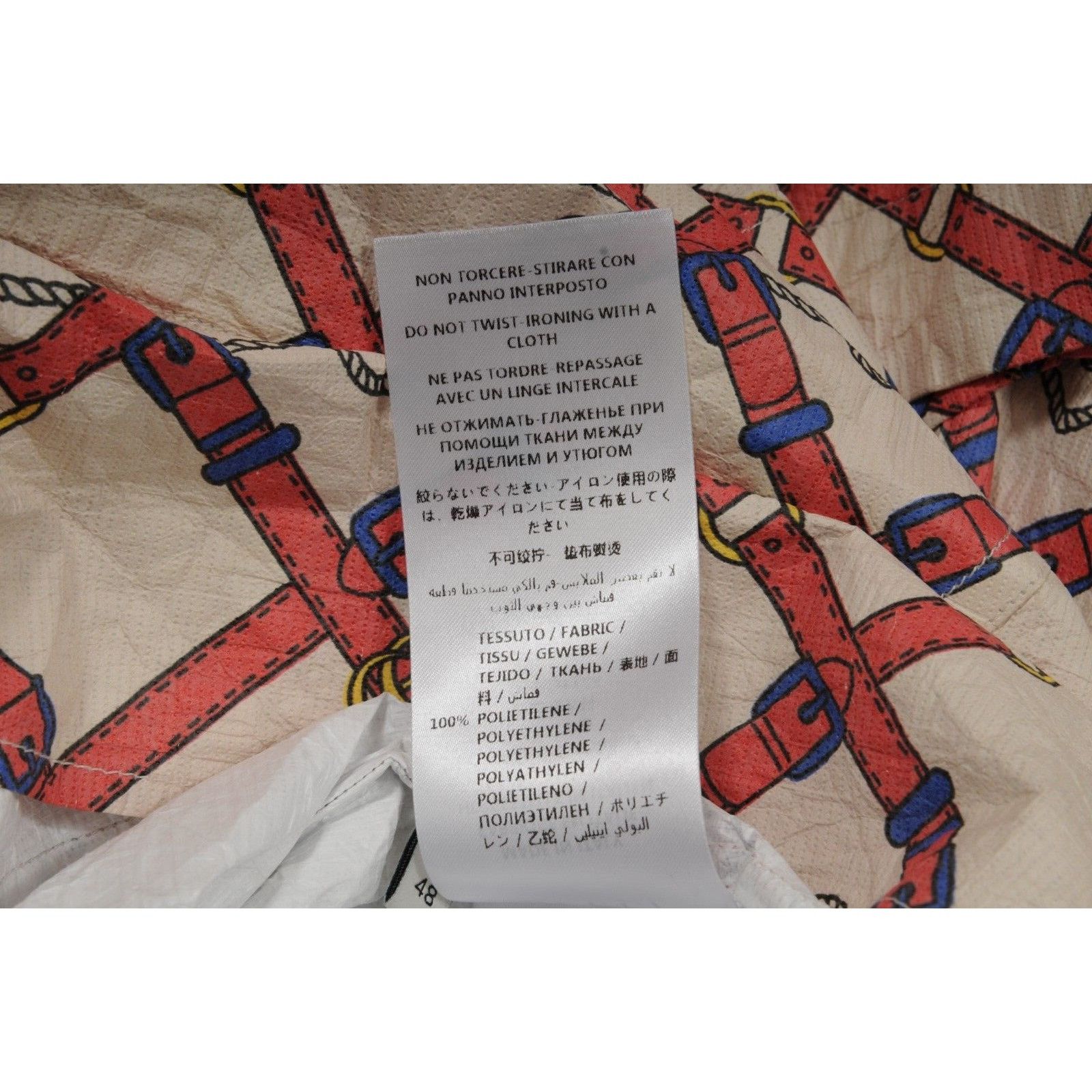 Gucci Red Tan Wrinkled Paper Belts Bowling Button Down Shirt SS Size US M / EU 48-50 / 2 - 7 Thumbnail