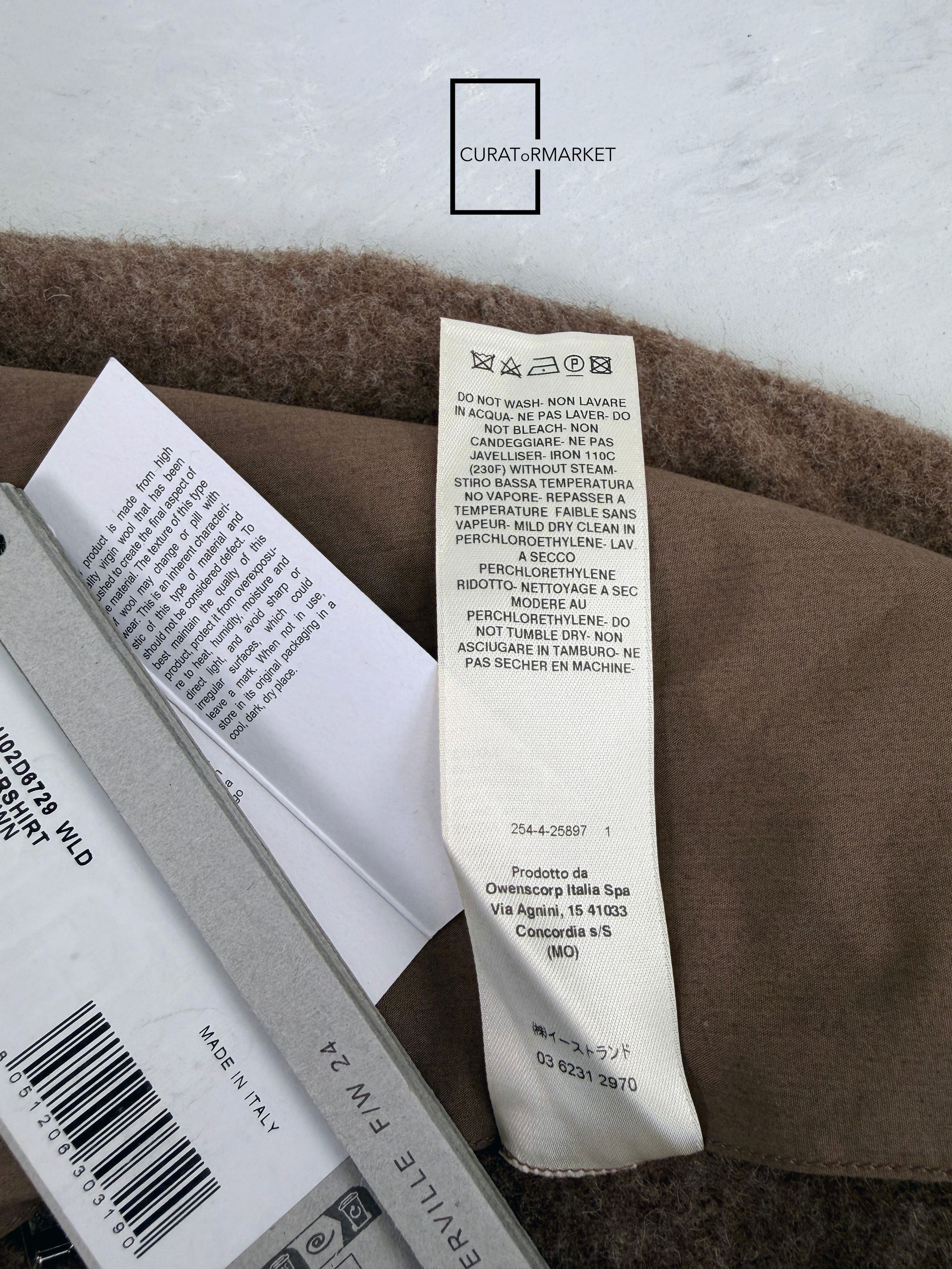 Rick Owens EU46 Lodenette Felt Wool Outershirt Fawn FW24 Porterville Size US S / EU 44-46 / 1 - 9 Thumbnail