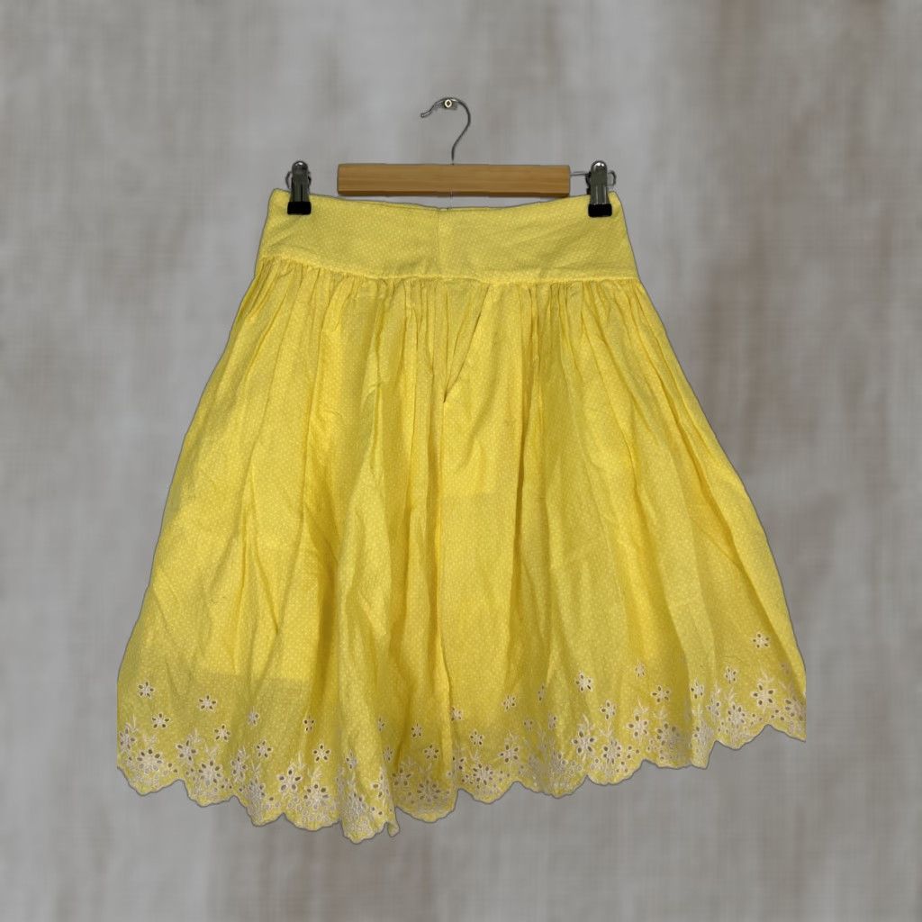 Vintage VINTAGE A Line Yellow Polka Dot Eye Lit Skirt Womens Small Size 28" / US 6 / IT 42 - 1 Thumbnail