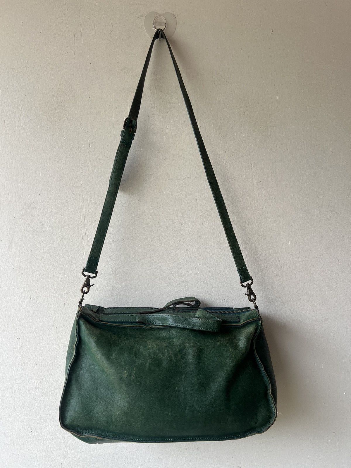 Leather Vintage B. Stuff Japan Faded Patina All Leather 2 Way Bag Size ONE SIZE - 17 Thumbnail