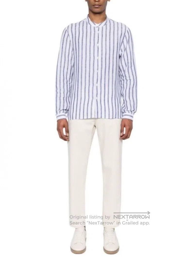 Brunello Cucinelli Brunello Cucinelli Striped color placket buttoned long-sle Size US M / EU 48-50 / 2 - 1 Thumbnail