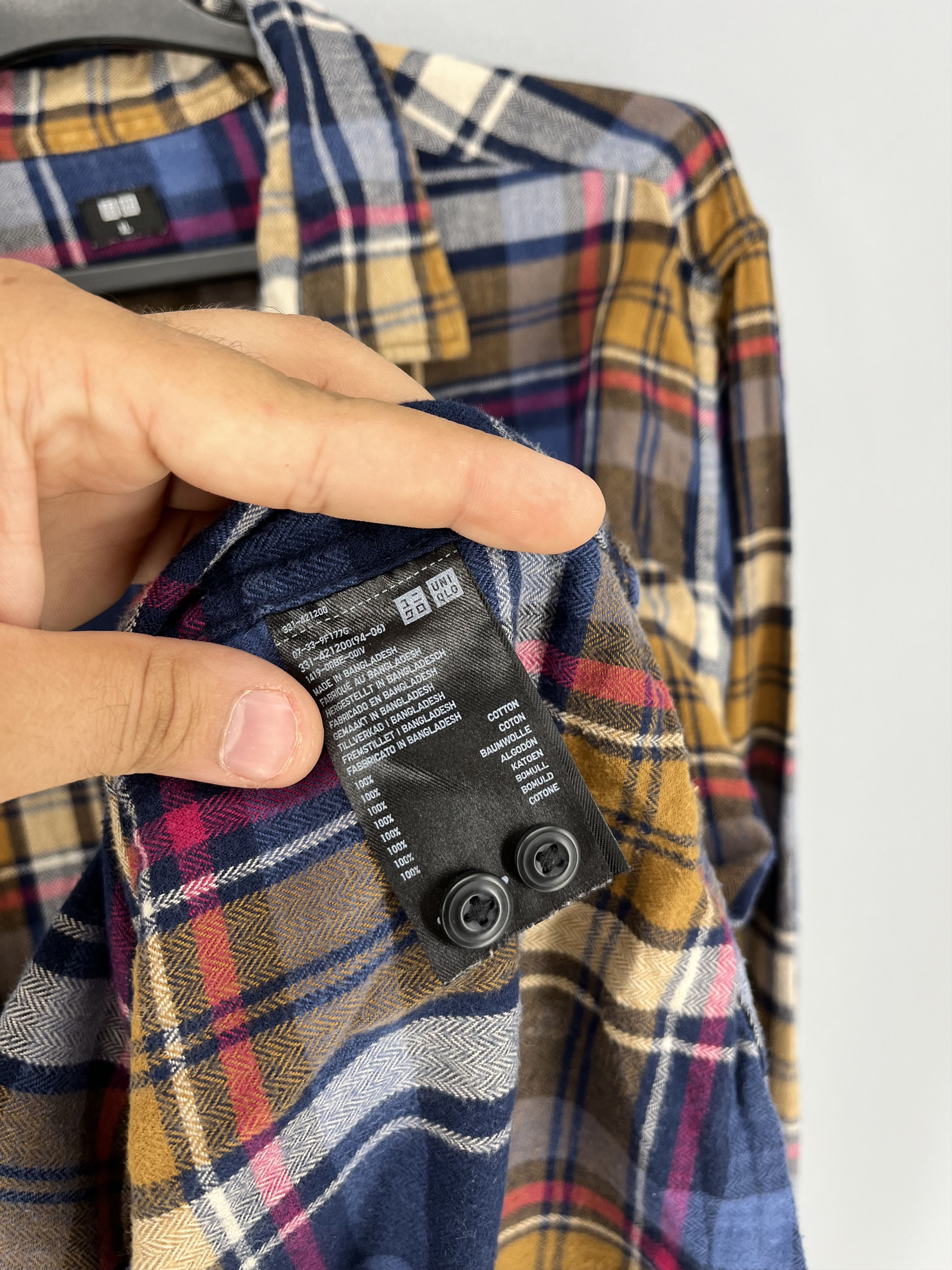 Flannel Vintage Uniqlo Flannel Shirt Button Up Travis Scott Style Size US XL / EU 56 / 4 - 8 Thumbnail