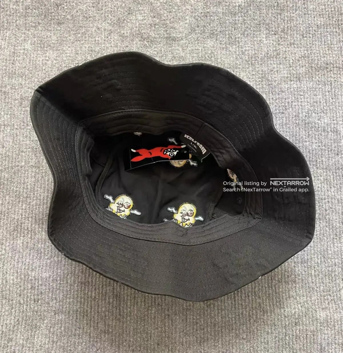 Bbc Icecream Small Devil Embroidered Bucket Hat in Black, Men's — image 4 of 4